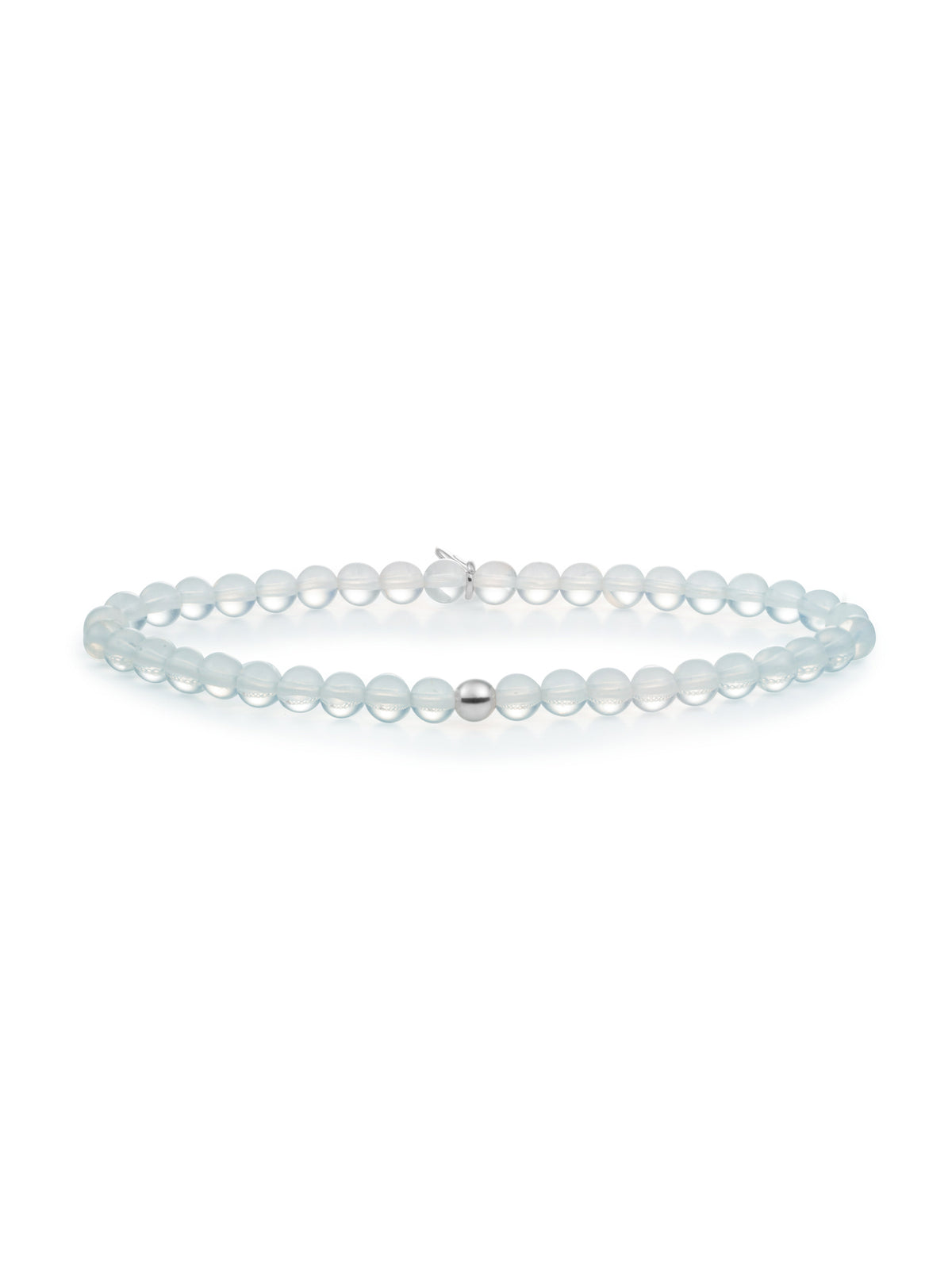 Saturn Armband Small Opalite - Rhodium Plated