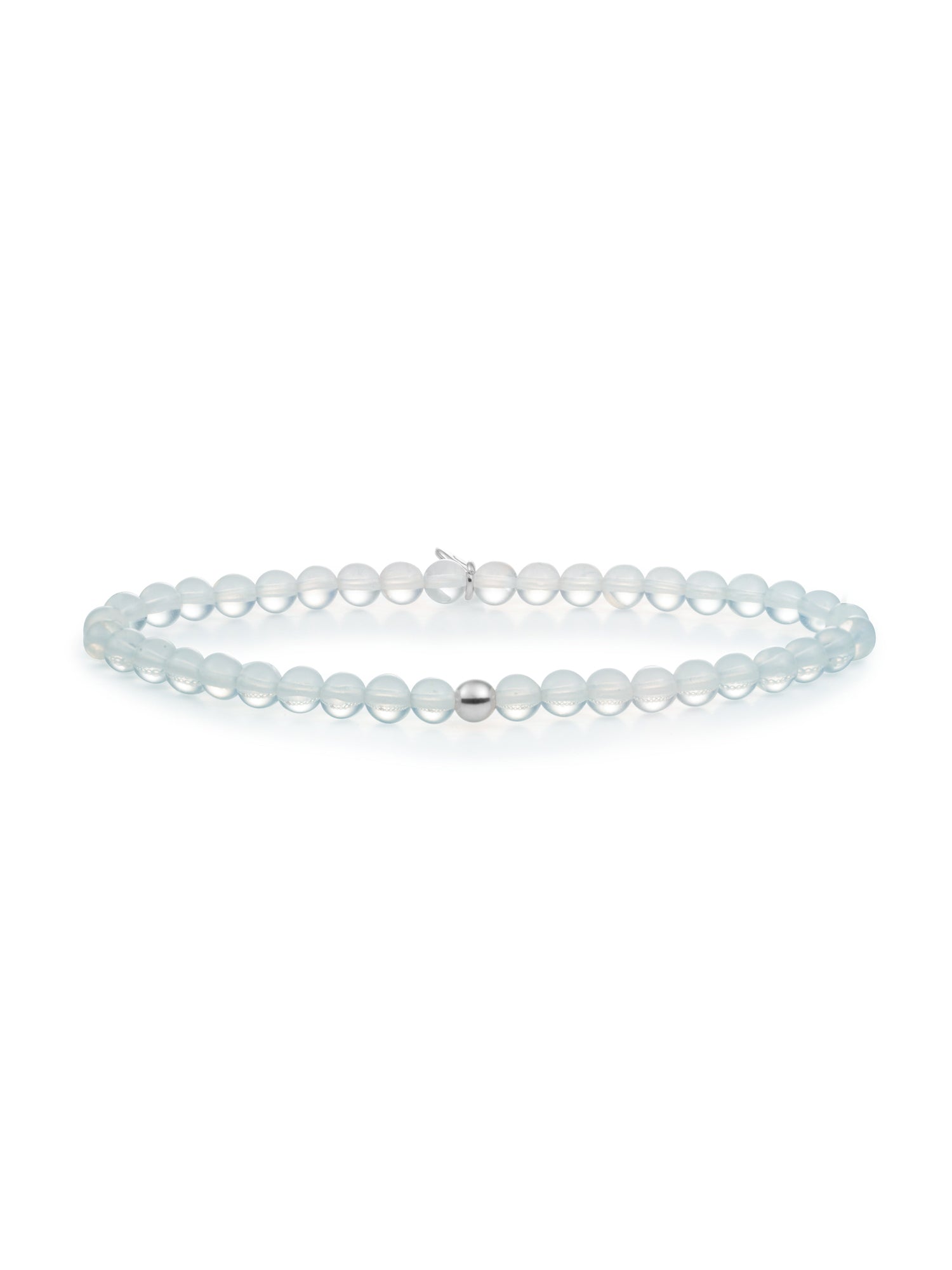 Saturn Armband Small Opalite - Rhodium Plated
