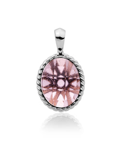 Twist Pendant Aubergine Quartz - Rhodium Plated