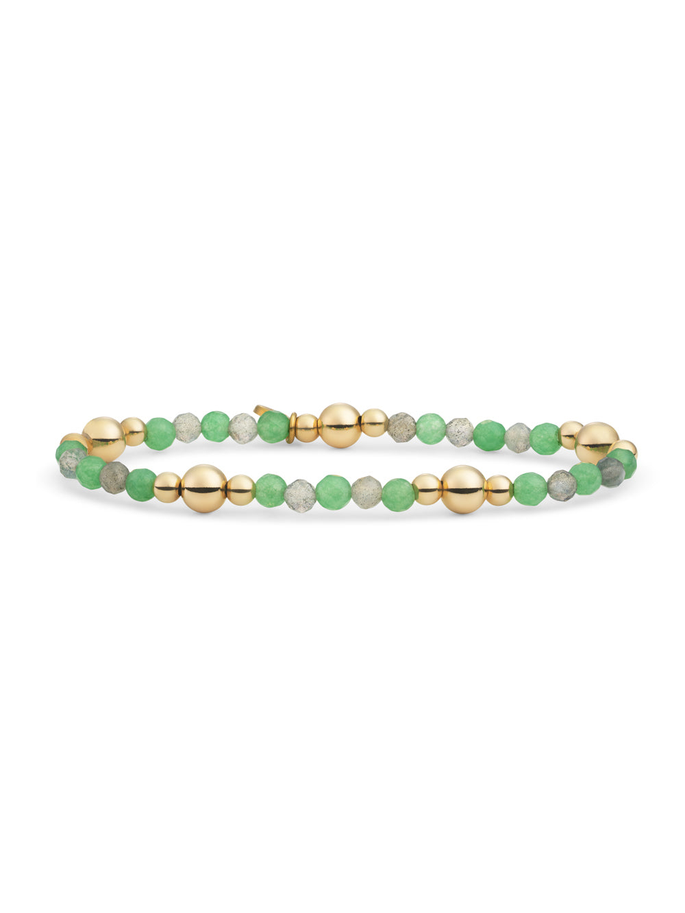 Bold Mix Armband Green Aventurine | Labradorite - Gold Plated