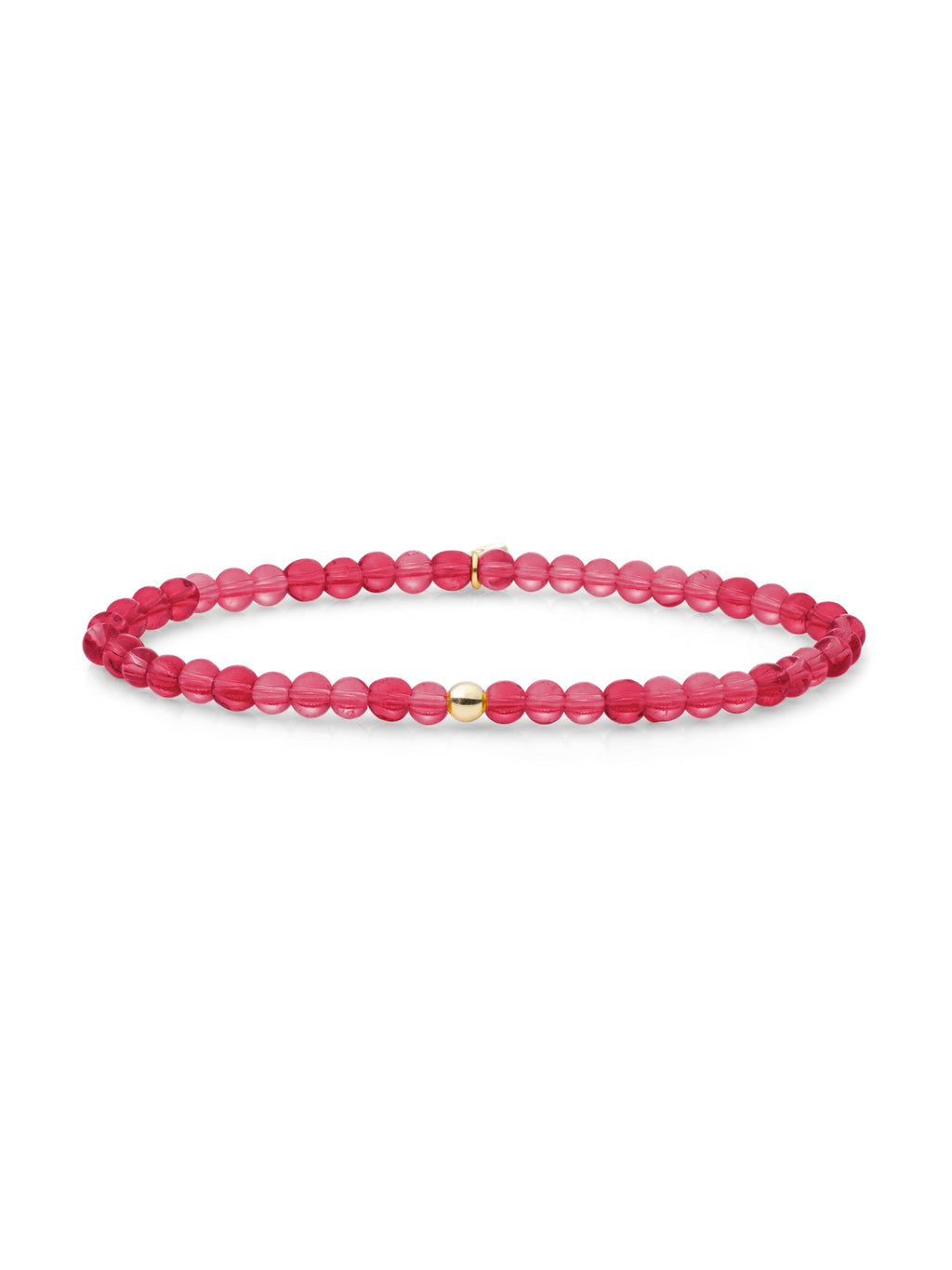 Saturn Armband Small Fuchsia Quartz - Gold Plated