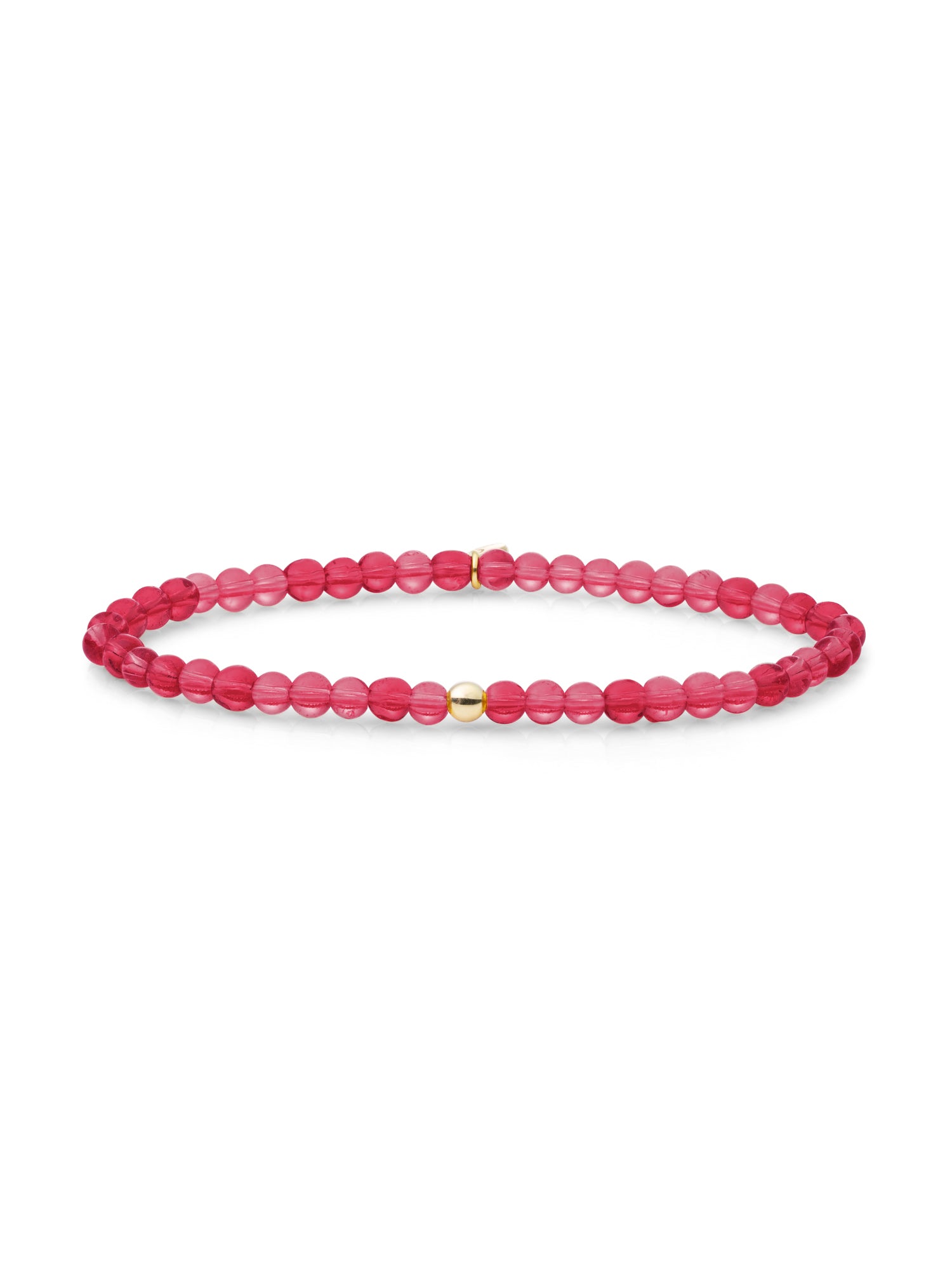 Saturn Armband Small Fuchsia Quartz - Gold Plated