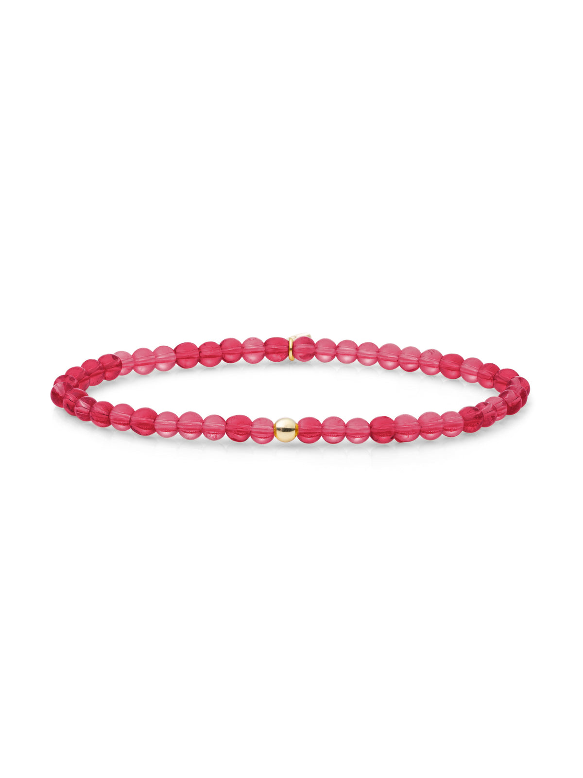 Saturn Armband Small Fuchsia Quartz - Gold Plated