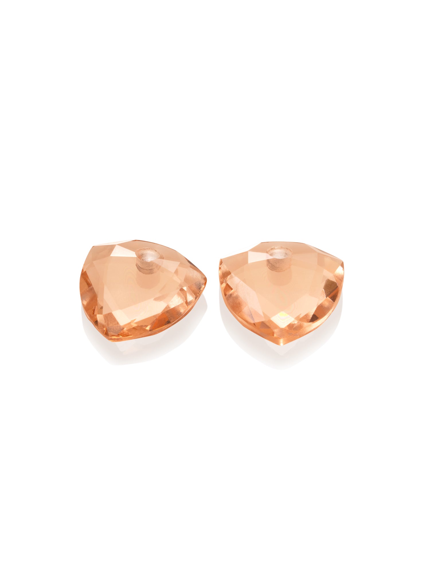 Oorbel Edelstenen Trillion Cut Champagne Quartz - Oorbel Edelstenen Trillion Cut Champagne Quartz