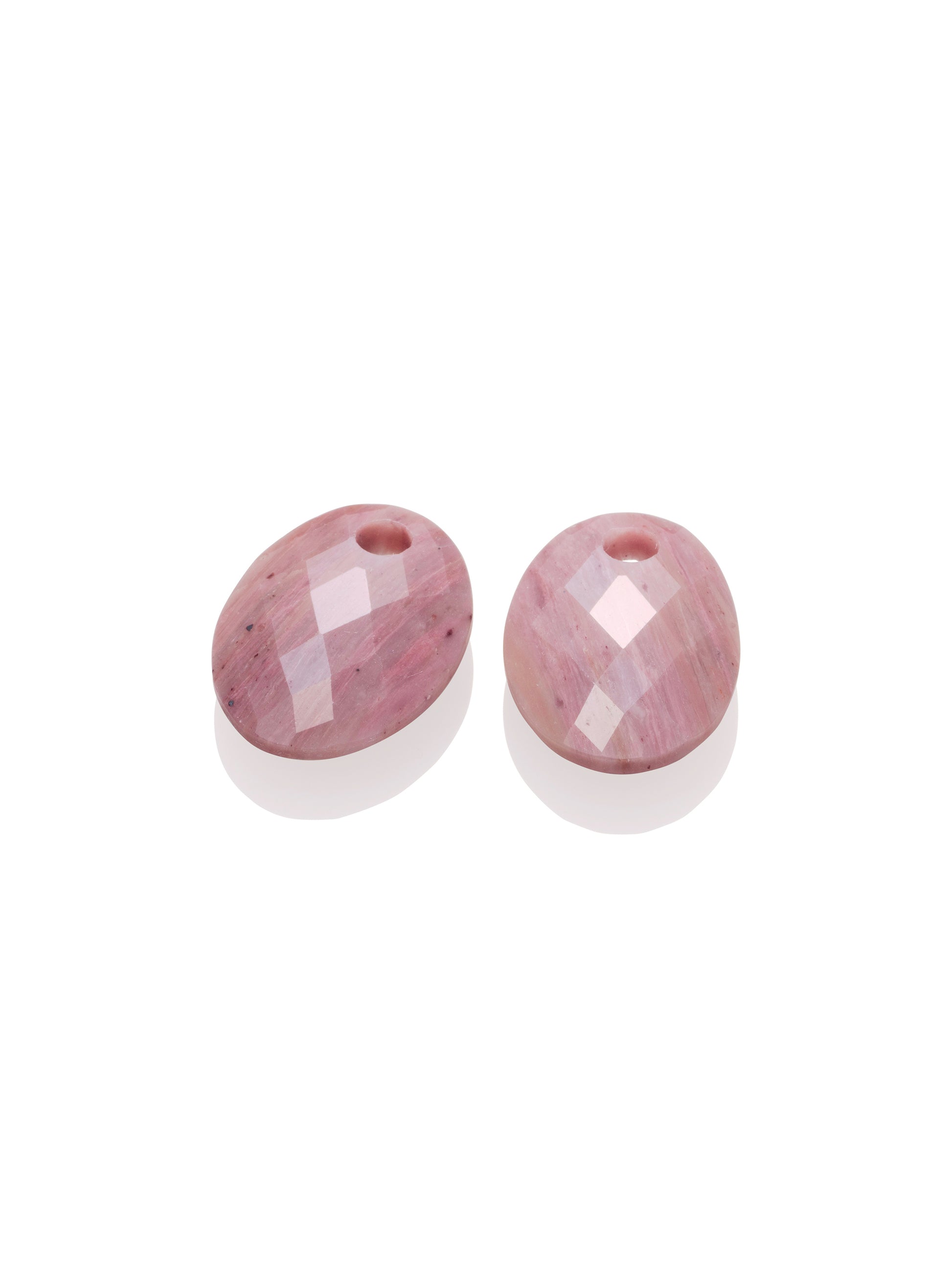 Oorbel Edelstenen Medium Oval Pink Rhodonite - Oorbel Edelstenen Medium Oval Pink Rhodonite