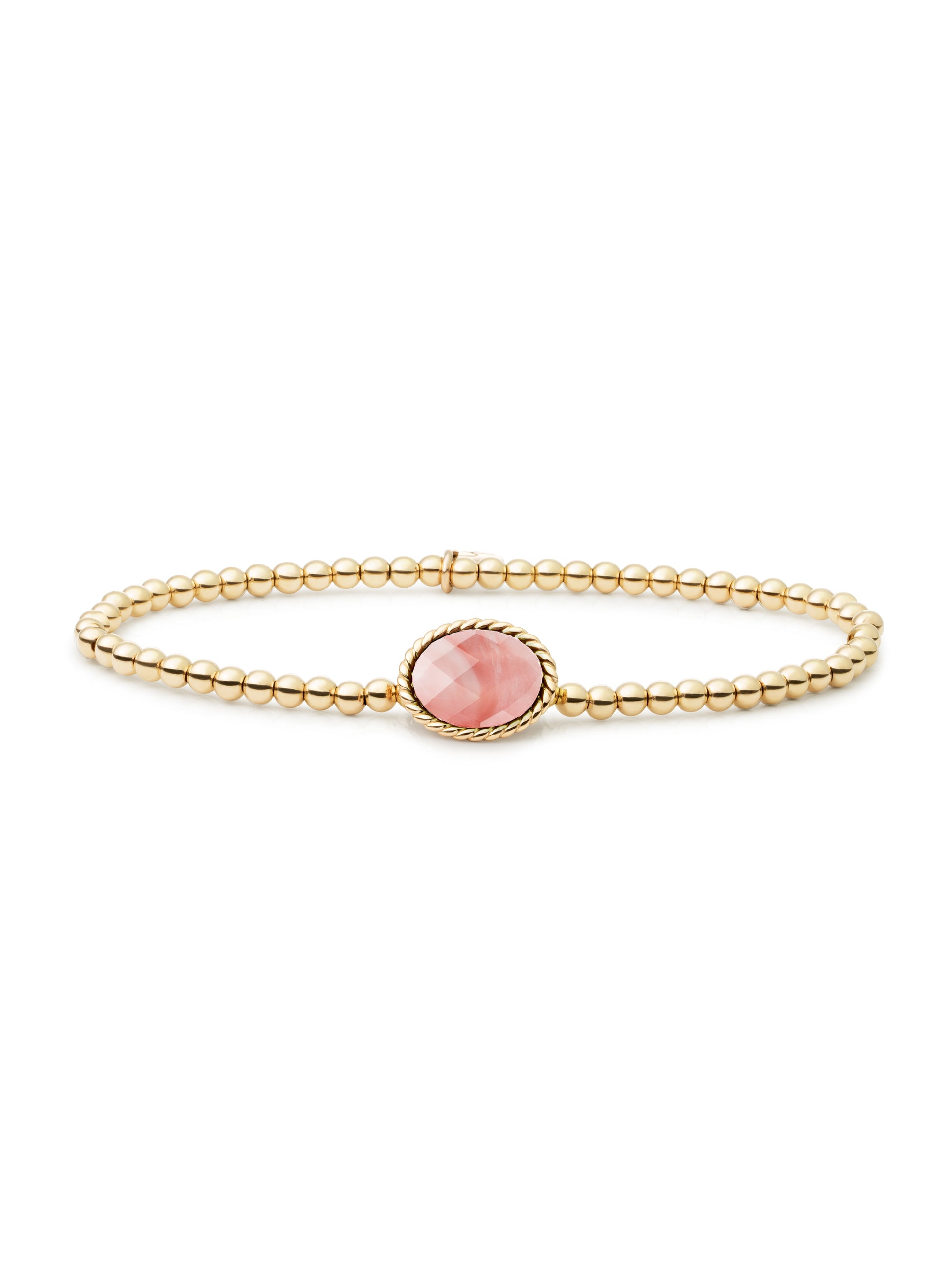 Twist Armband Cherry Quartz - Gold Plated