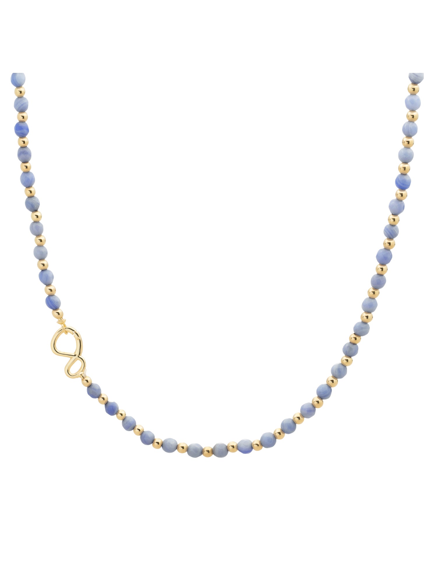 Link Ketting Blue Lace Agate Goud Kleurig - 119.95 / 49.98 / 45cm