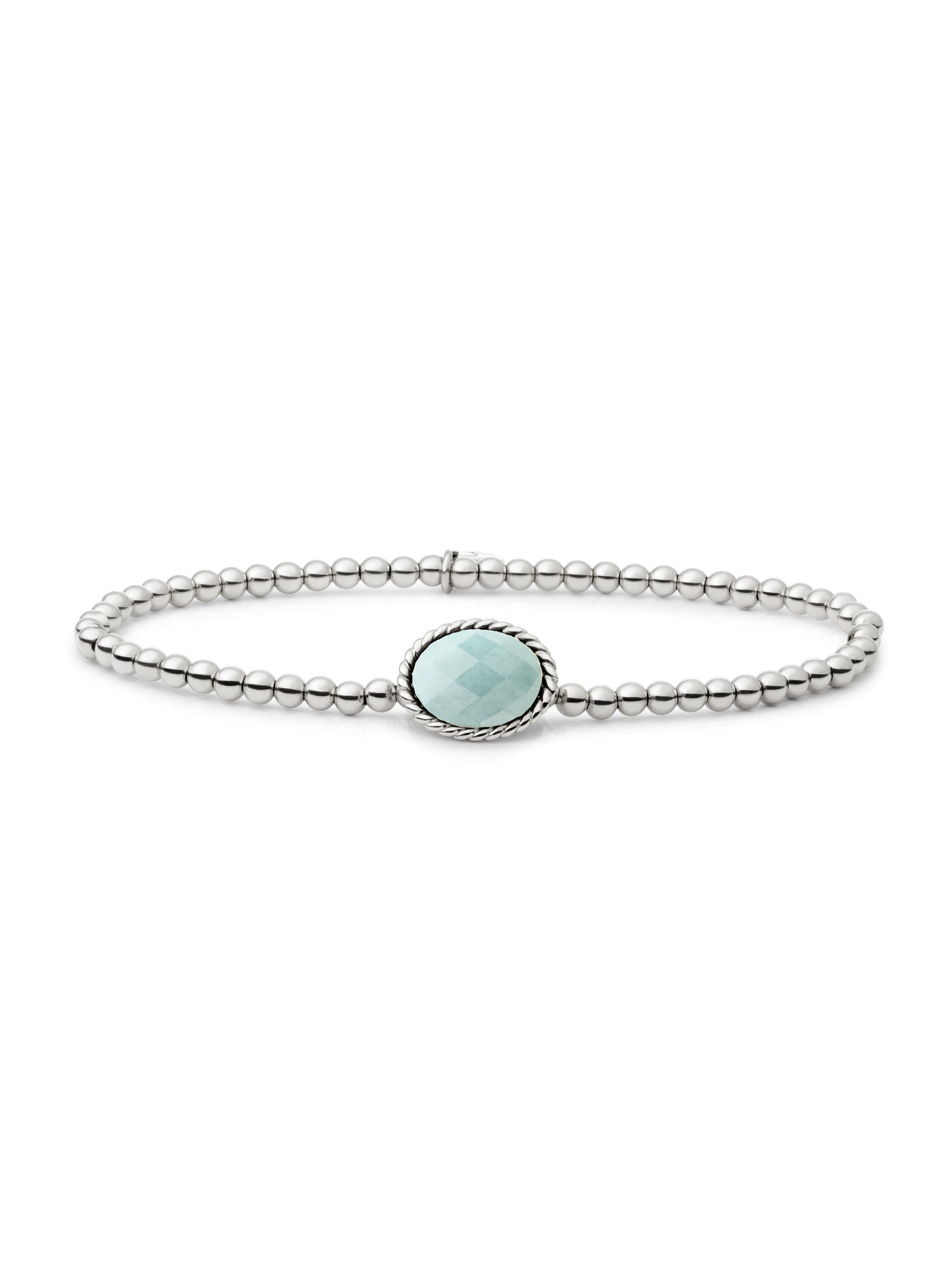 Twist Armband Amazonite - Rhodium Plated