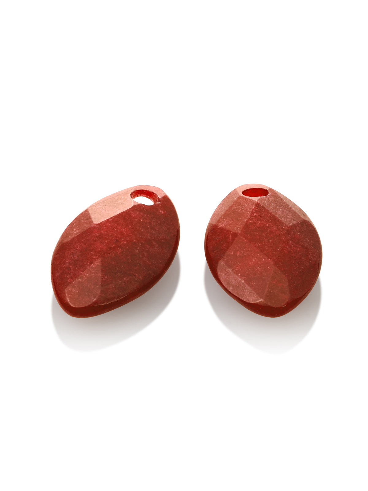 Oorbel Edelstenen Leaf Red Coral - Oorbel Edelstenen Leaf Red Coral