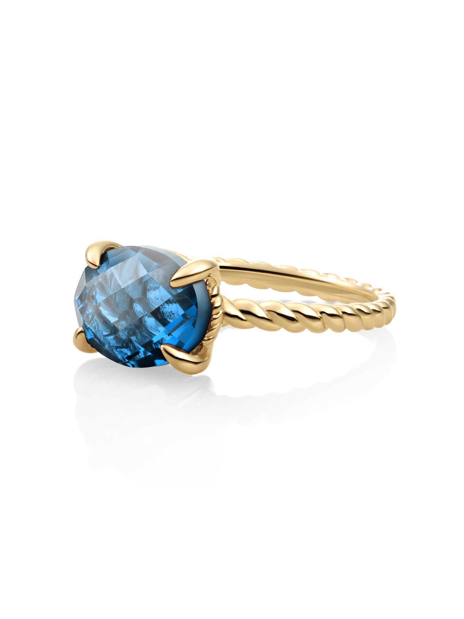 Twist Ring Topaz Quartz 9K Goud - 58