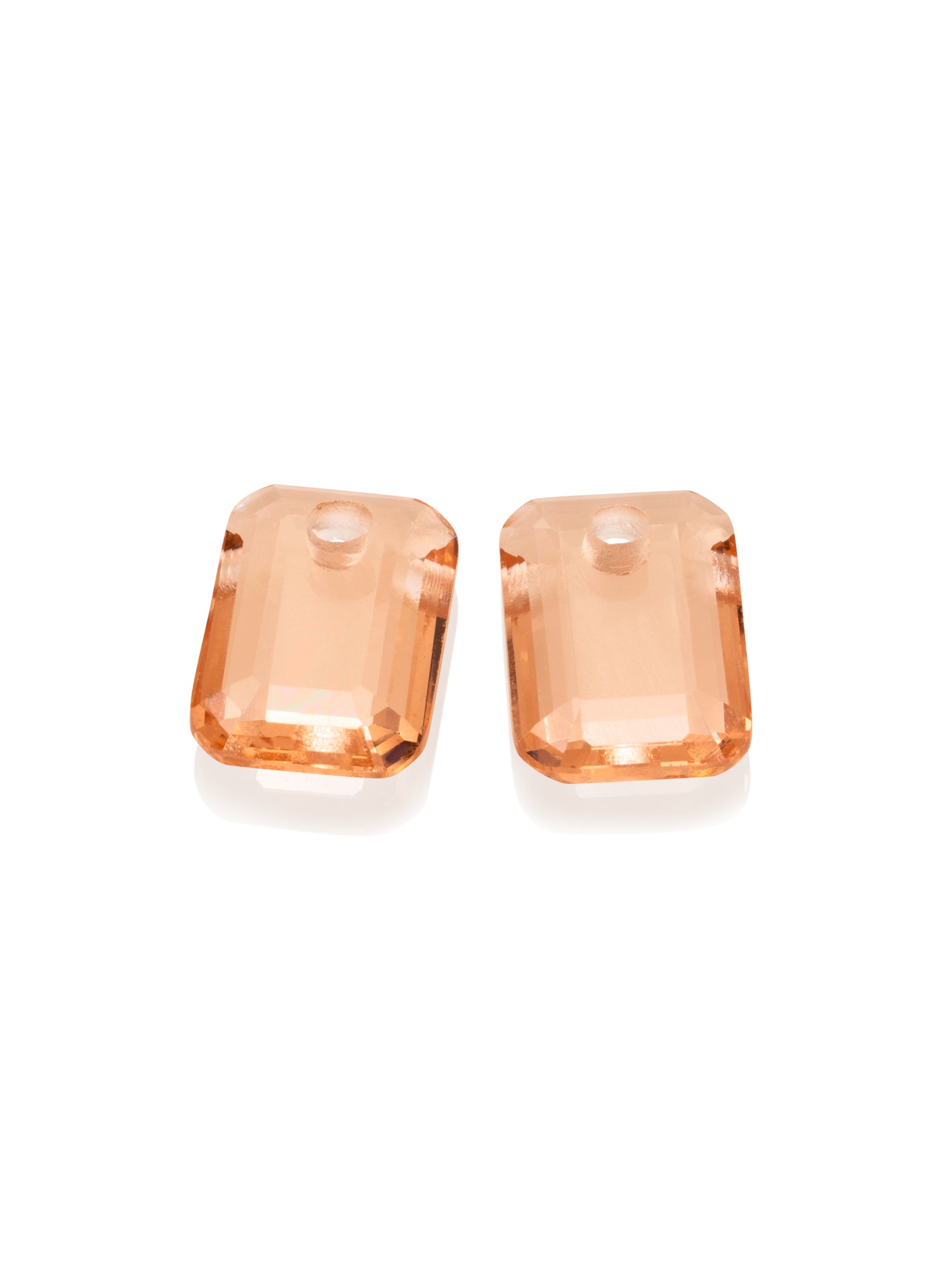 Oorbel Edelstenen Baguette Champagne Quartz - Oorbel Edelstenen Baguette Champagne Quartz