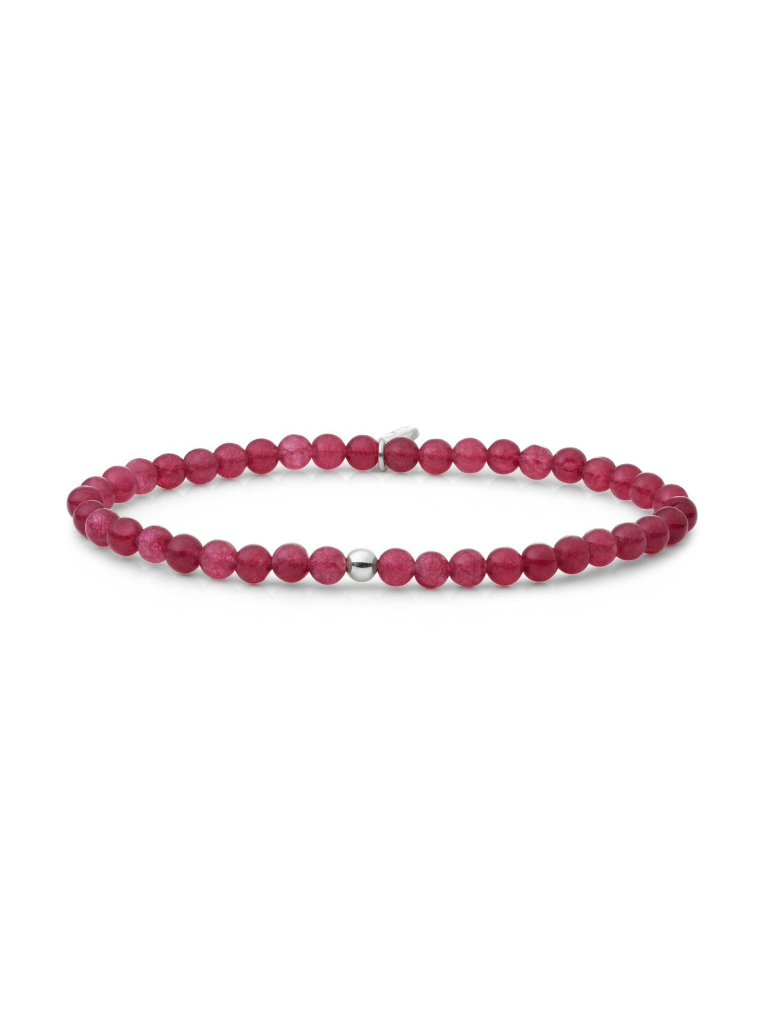 Saturn Armband Small Fuchsia Jade - Rhodium Plated