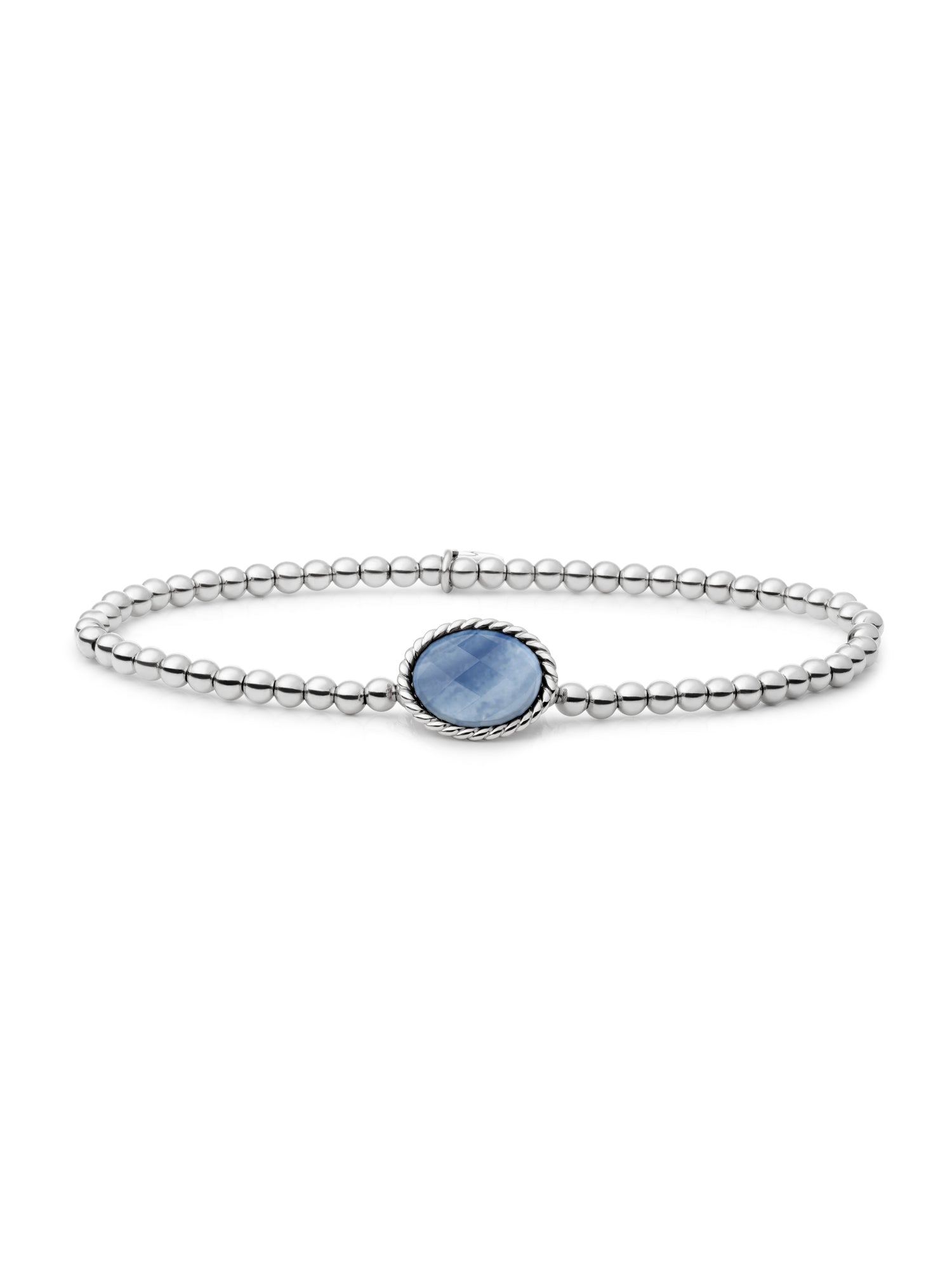 Twist Armband Blue Aventurine - Rhodium Plated