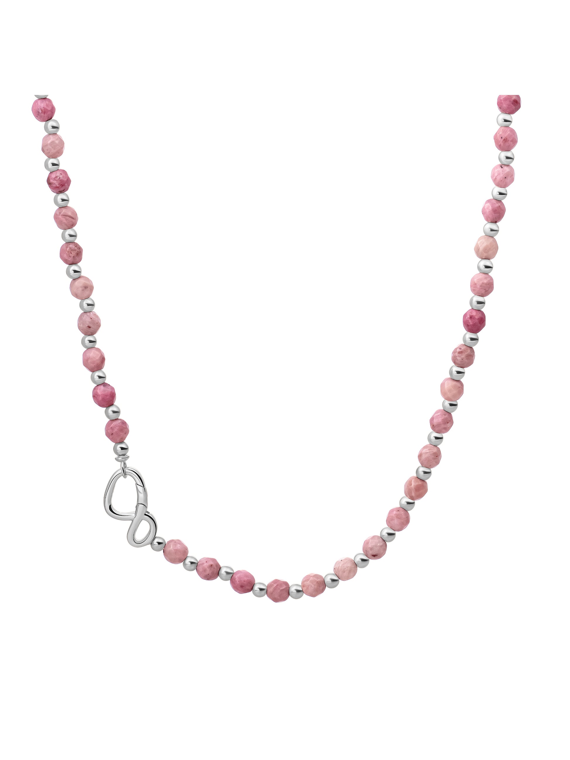 Link Ketting Pink Rhodonite Zilver - 45cm