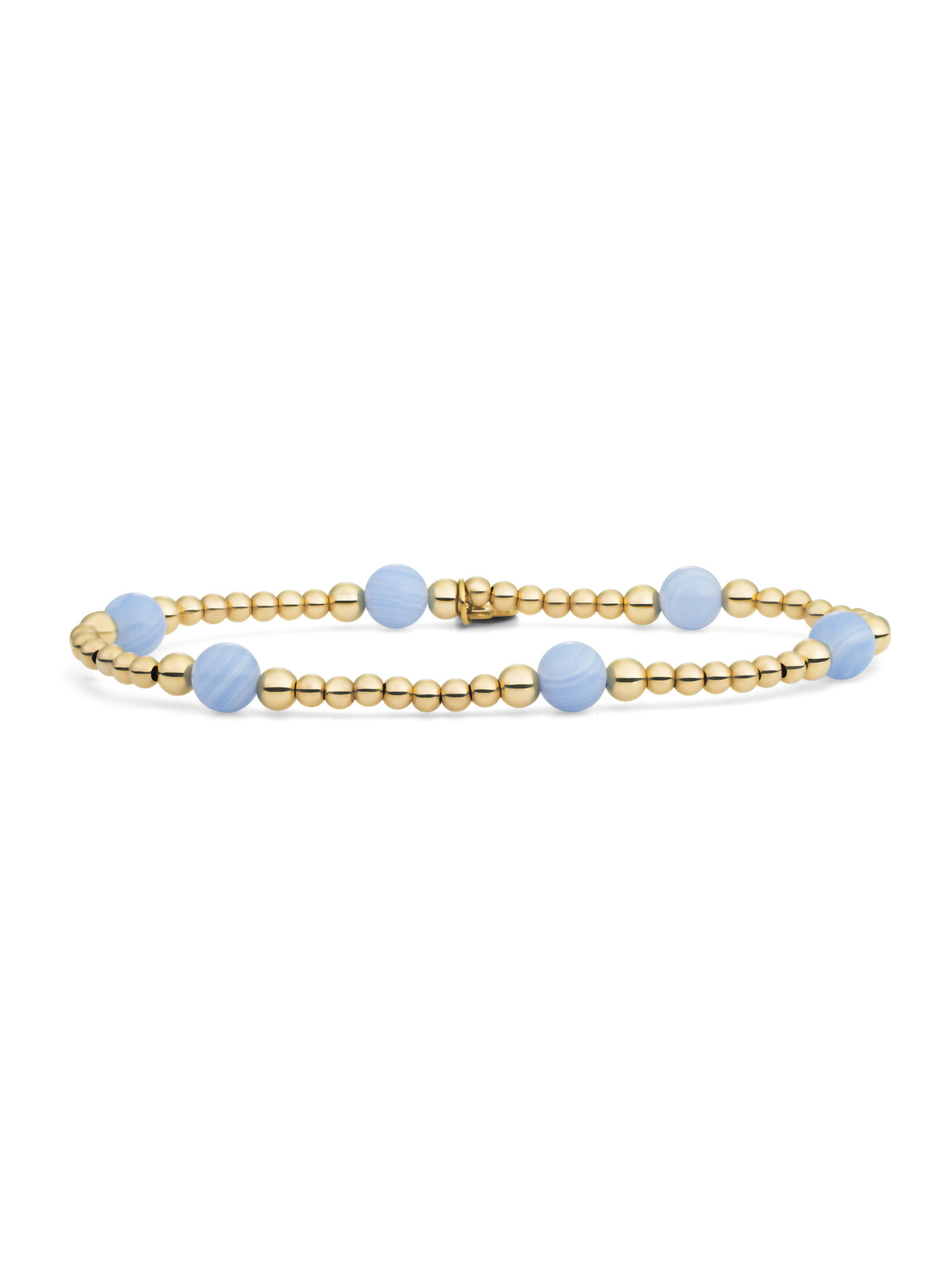 Reverse Bold Mix Armband Blue Lace Agate - Gold Plated