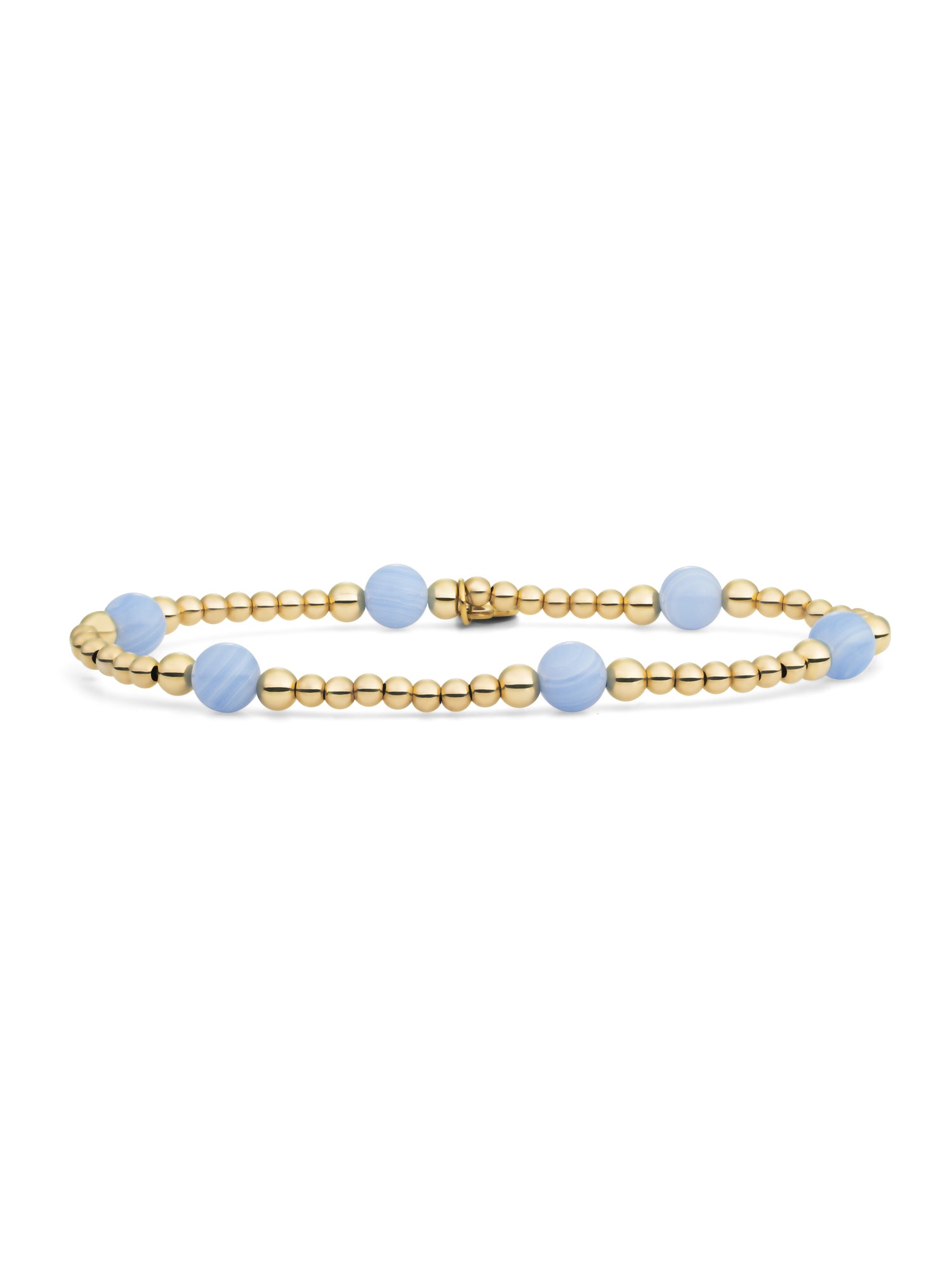 Reverse Bold Mix Armband Blue Lace Agate - Gold Plated