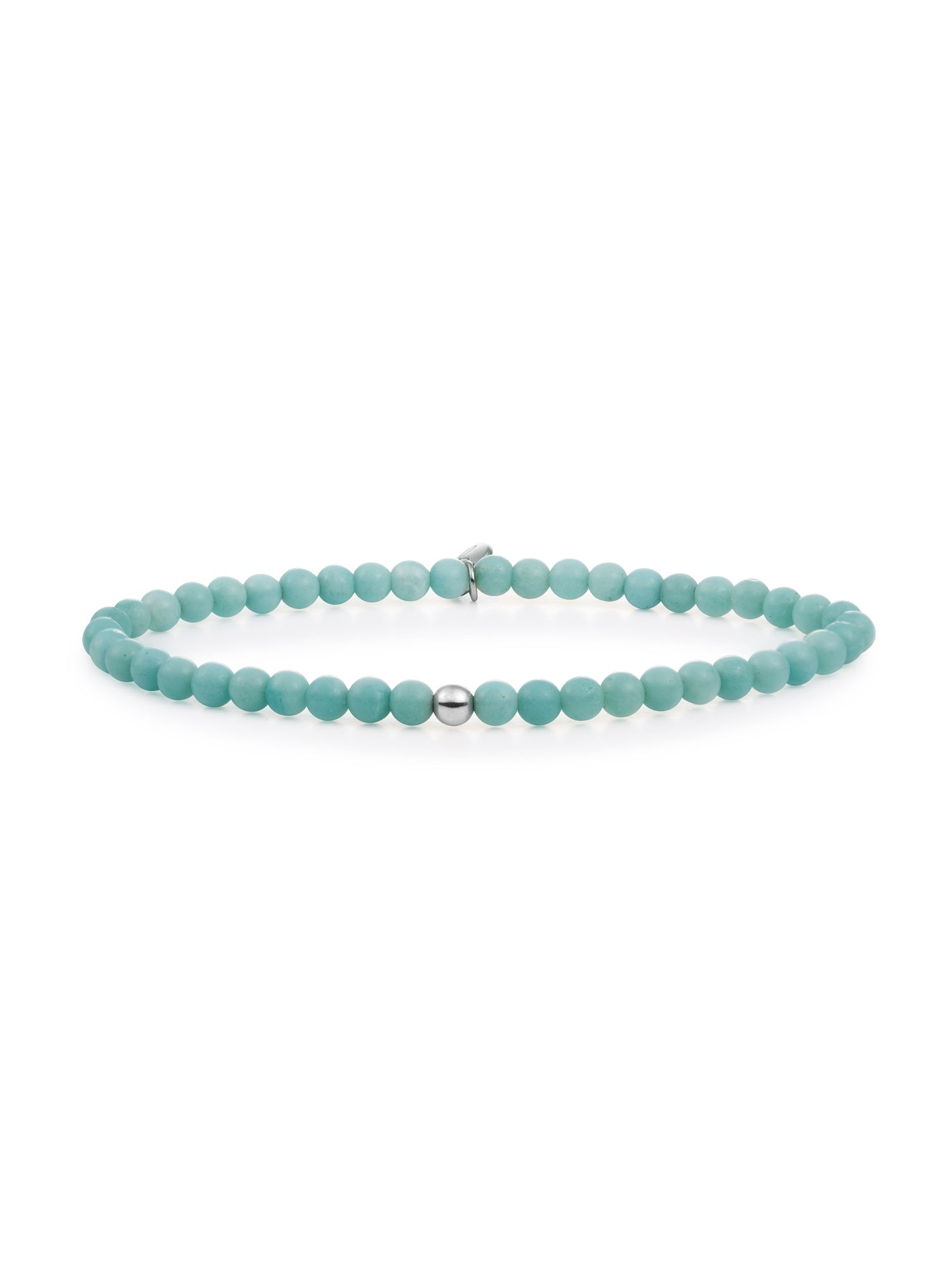 Saturn Armband Small Amazonite - Rhodium Plated