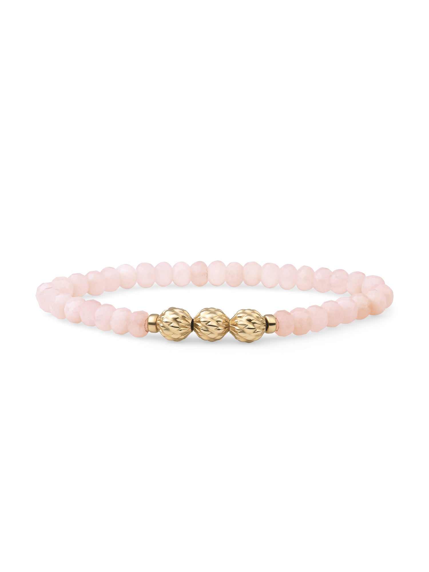 Fuse Beads Armband Rose Quartz - Gold Plated