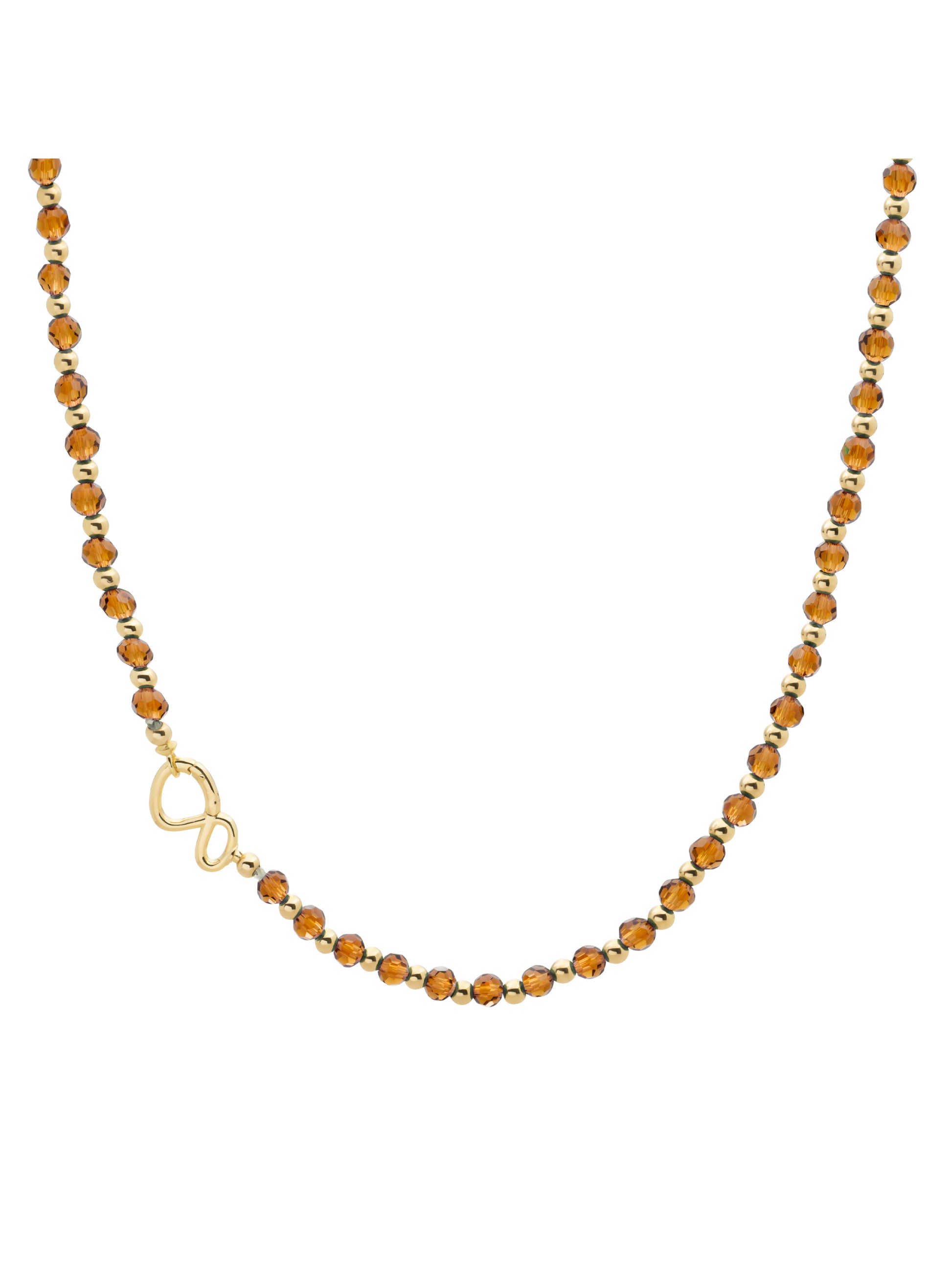 Link Ketting Citrine Quartz Goud Kleurig - 42cm