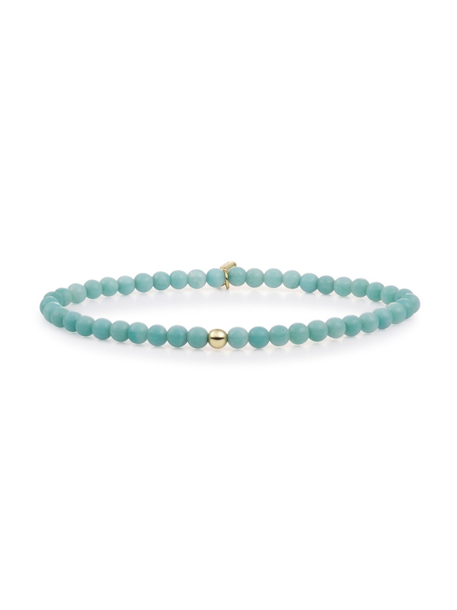 Saturn Armband Small Amazonite - Gold Plated