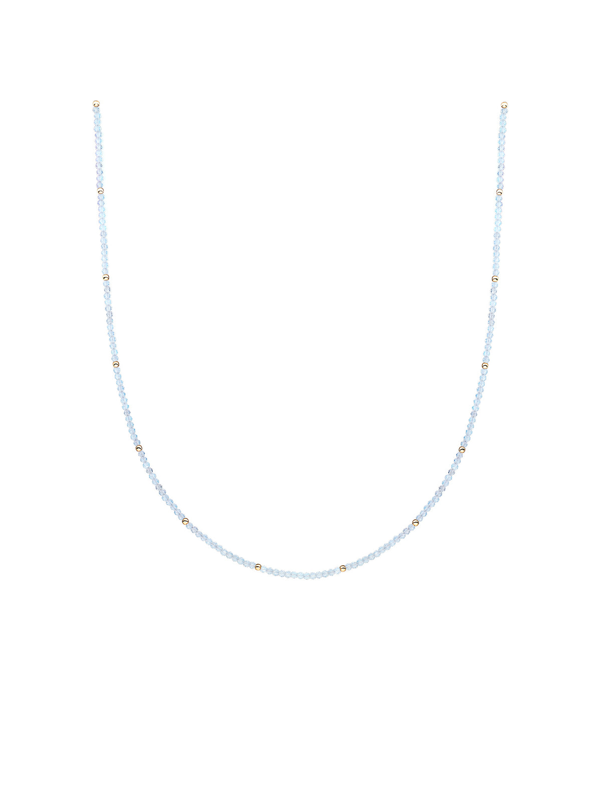 Kralen Ketting 2mm Opalite 42cm +2cm - Gold Filled / Gold Plated
