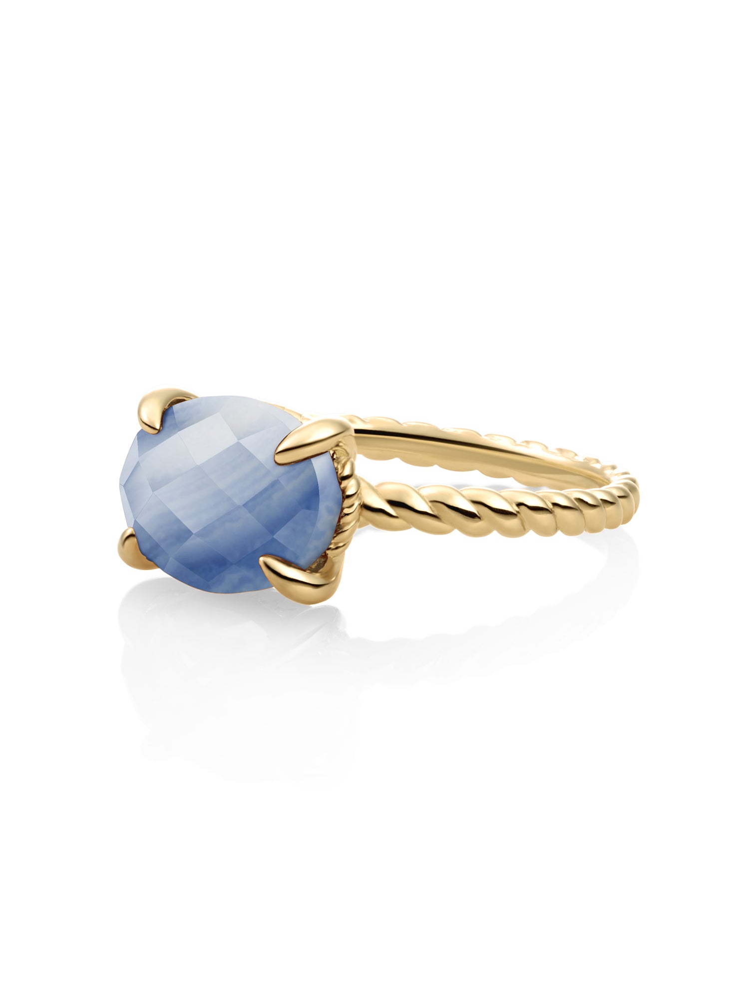 Twist Ring Blue Aventurine 9K Goud - 60