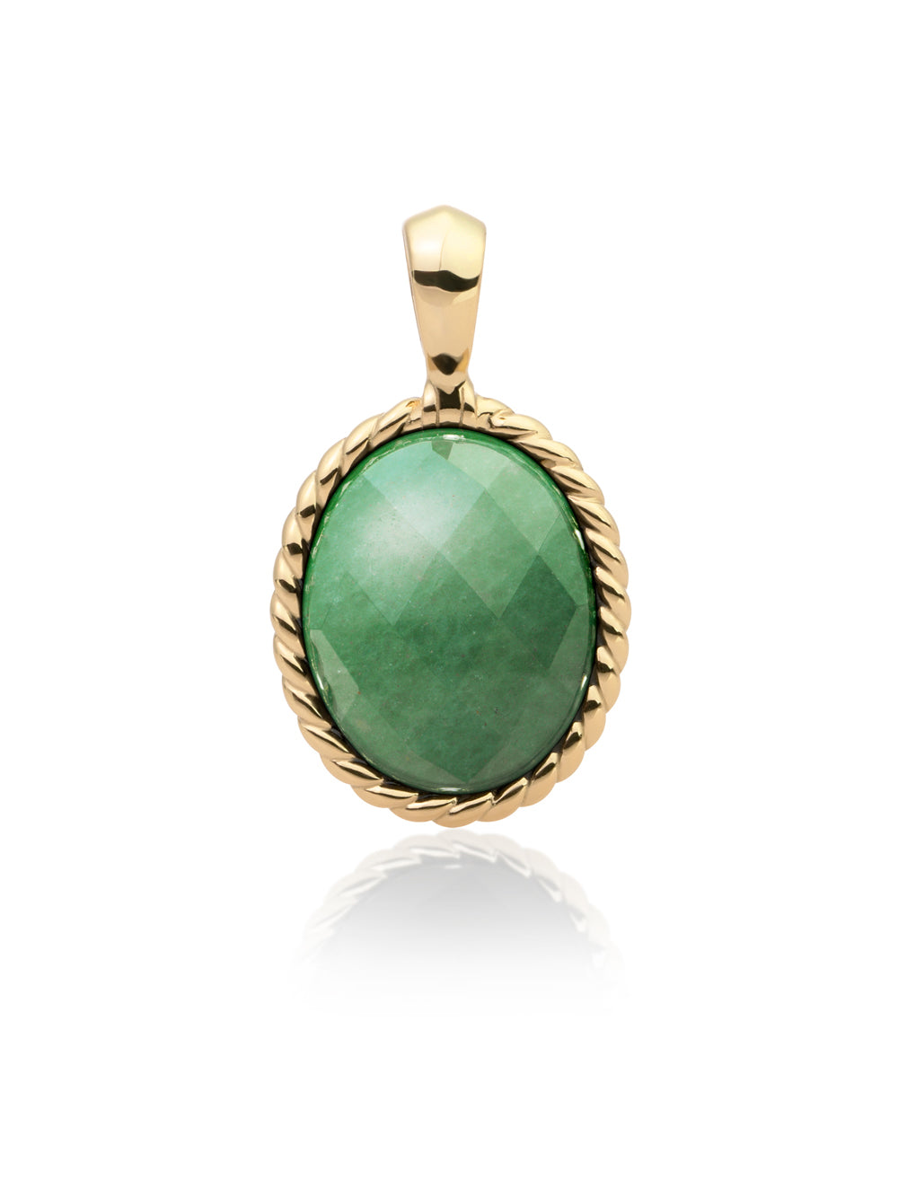 Twist Pendant Green Aventurine - Gold Plated
