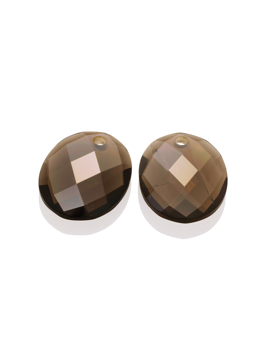 Oorbel Edelstenen Large Oval Smoky Quartz - Oorbel Edelstenen Large Oval Smoky Quartz