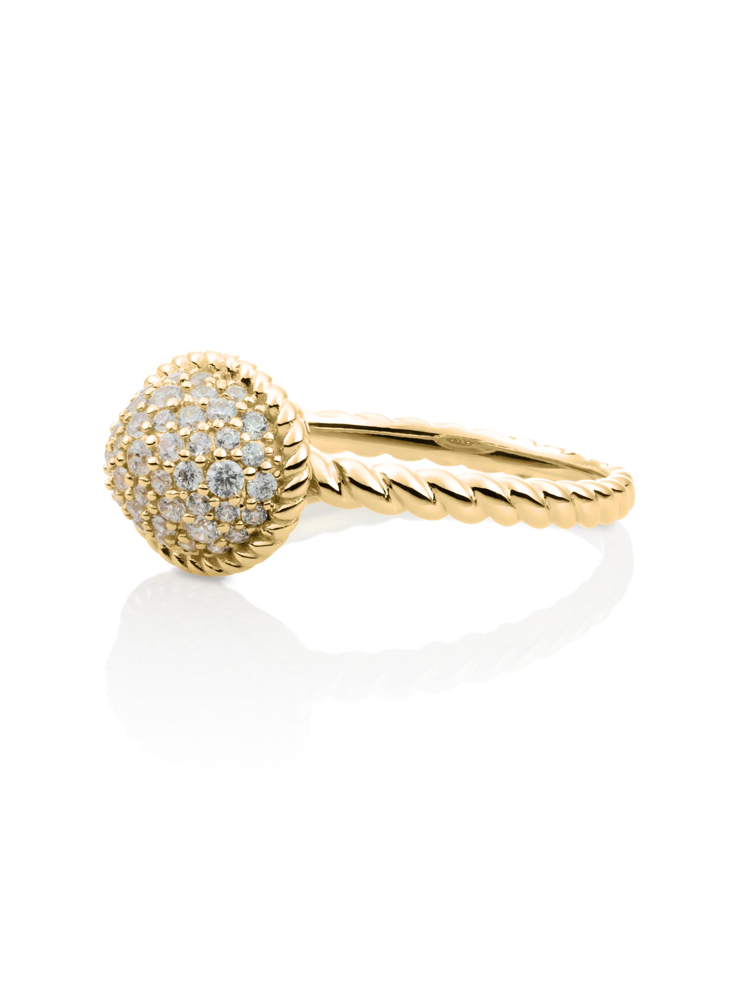 Twist Ring Zirconia 9K Goud - 54