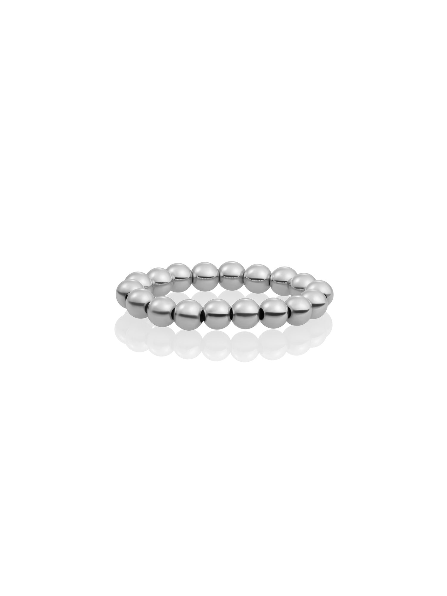 Kralen Ring 4mm - Rhodium Plated