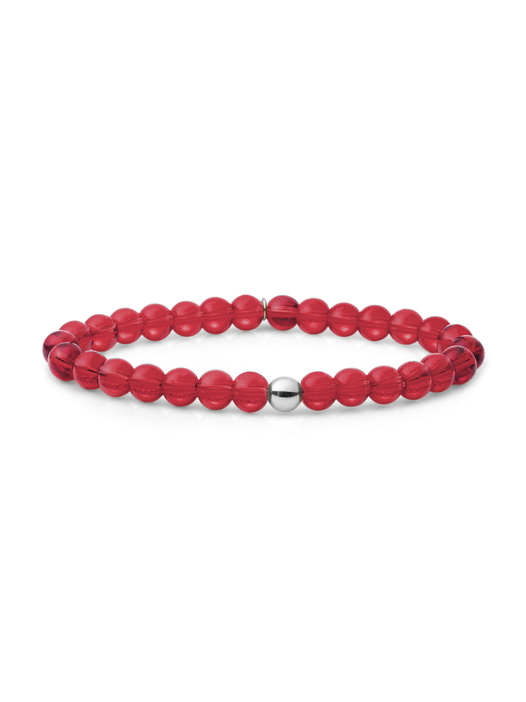 Saturn Armband Large Fuchsia Quartz - Rhodium Plated