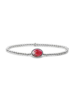 Twist Armband Fuchsia Quartz - Rhodium Plated