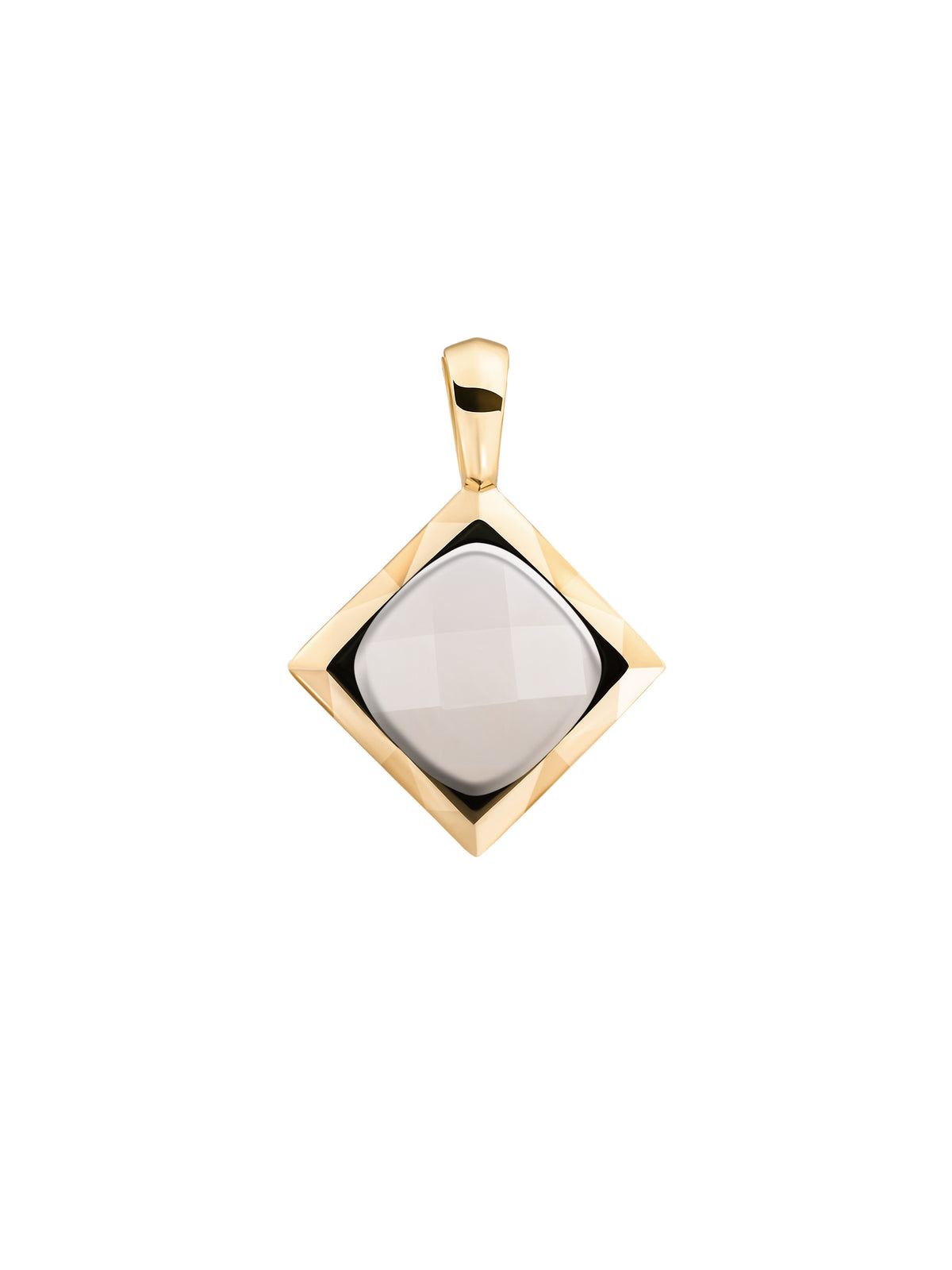 Cushion Cut Pendant Pearl - Gold Plated