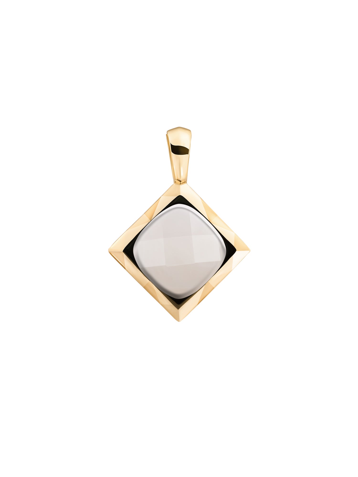 Cushion Cut Pendant Pearl - Gold Plated