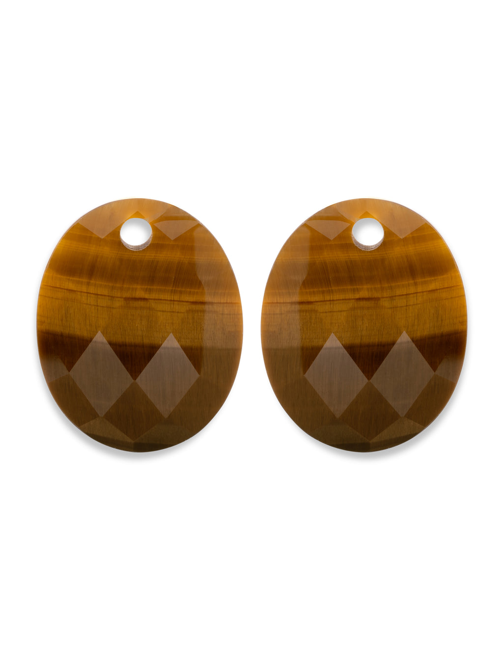 Oorbel Edelstenen Large Oval Tiger Eye - Oorbel Edelstenen Large Oval Tiger Eye
