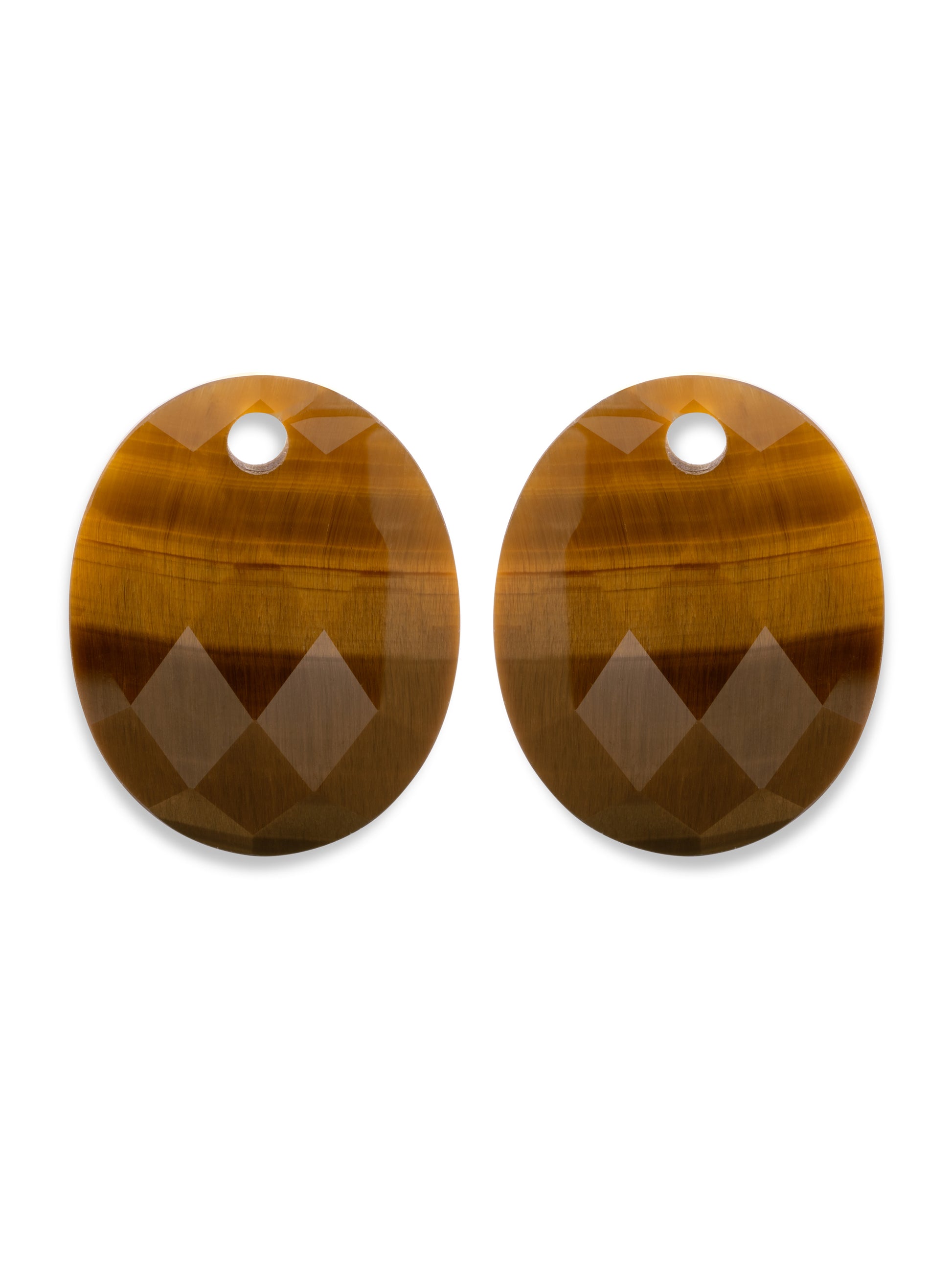 Oorbel Edelstenen Large Oval Tiger Eye - Oorbel Edelstenen Large Oval Tiger Eye