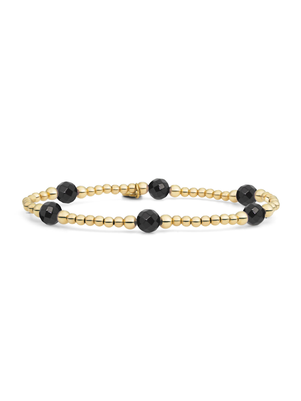Reverse Bold Mix Armband Onyx - Gold Plated