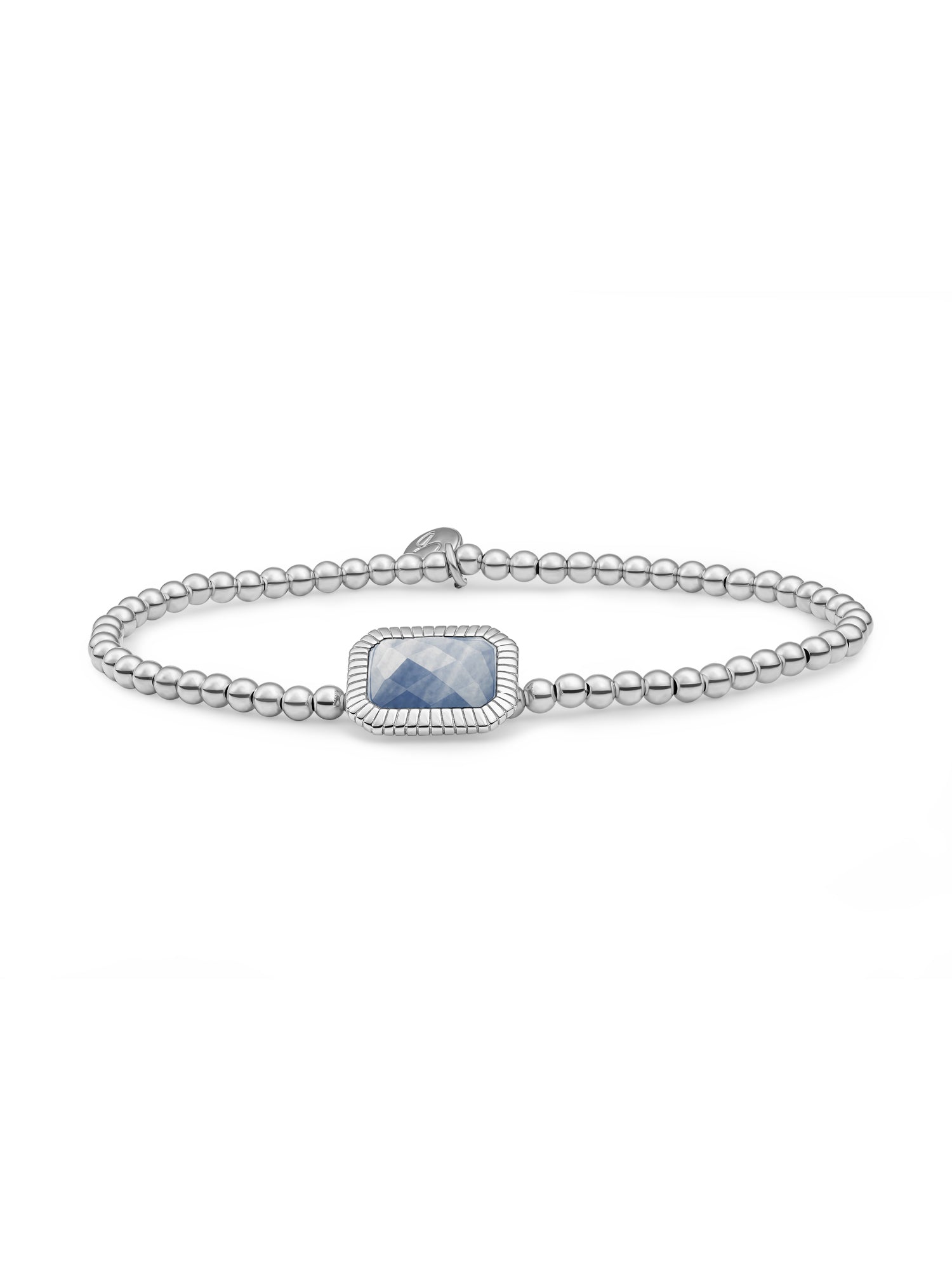 Baguette Armband Blue Aventurine - Rhodium Plated