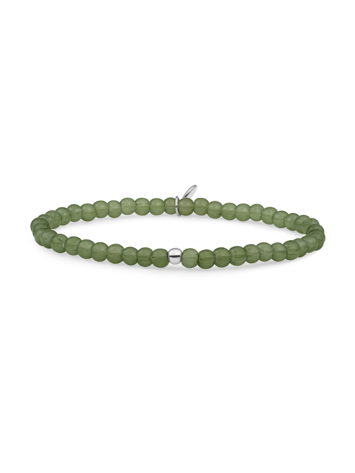 Saturn Armband Small Lime Jade - Rhodium Plated
