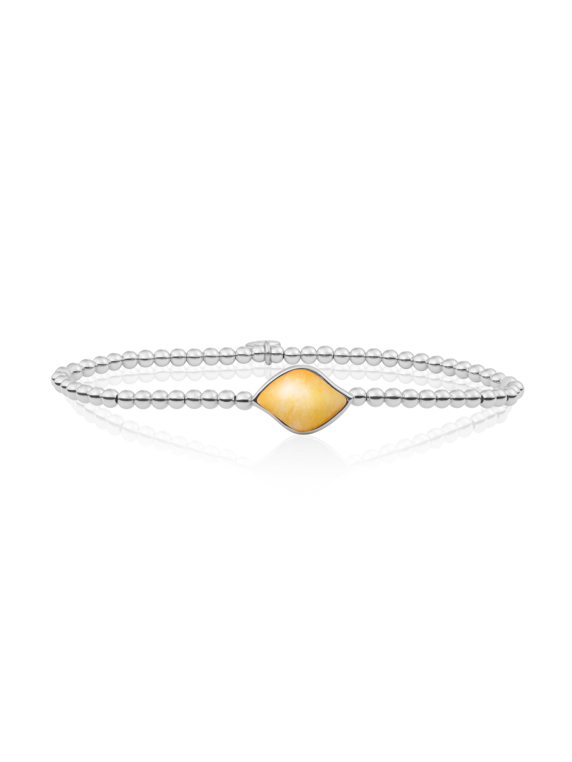 Blossom Armband Yellow Jade - Rhodium Plated