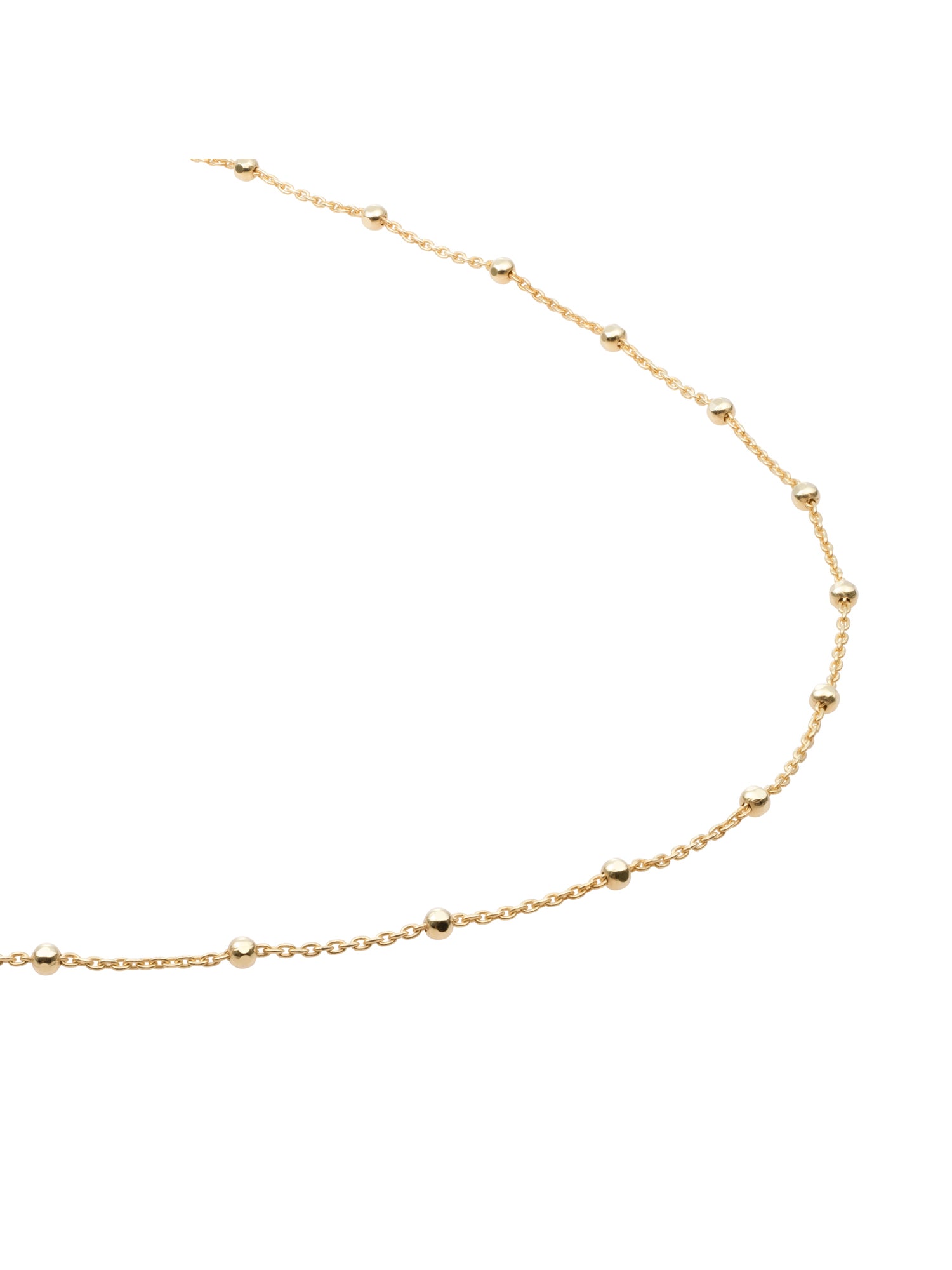 Small Faceted Ball Chain Ketting - Gold Plated / 70cm