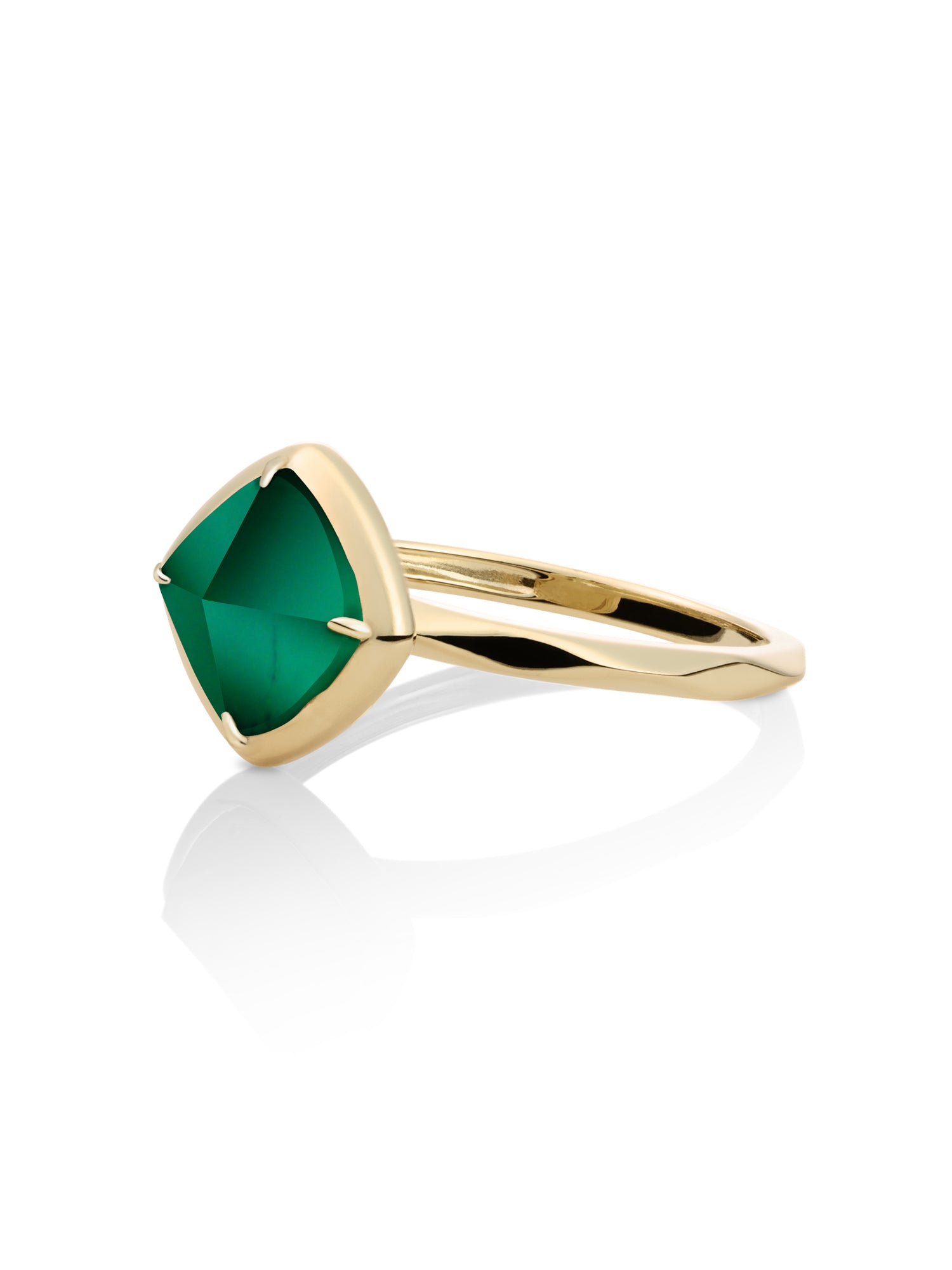 Edge Ring Green Onyx 9K Goud - 60