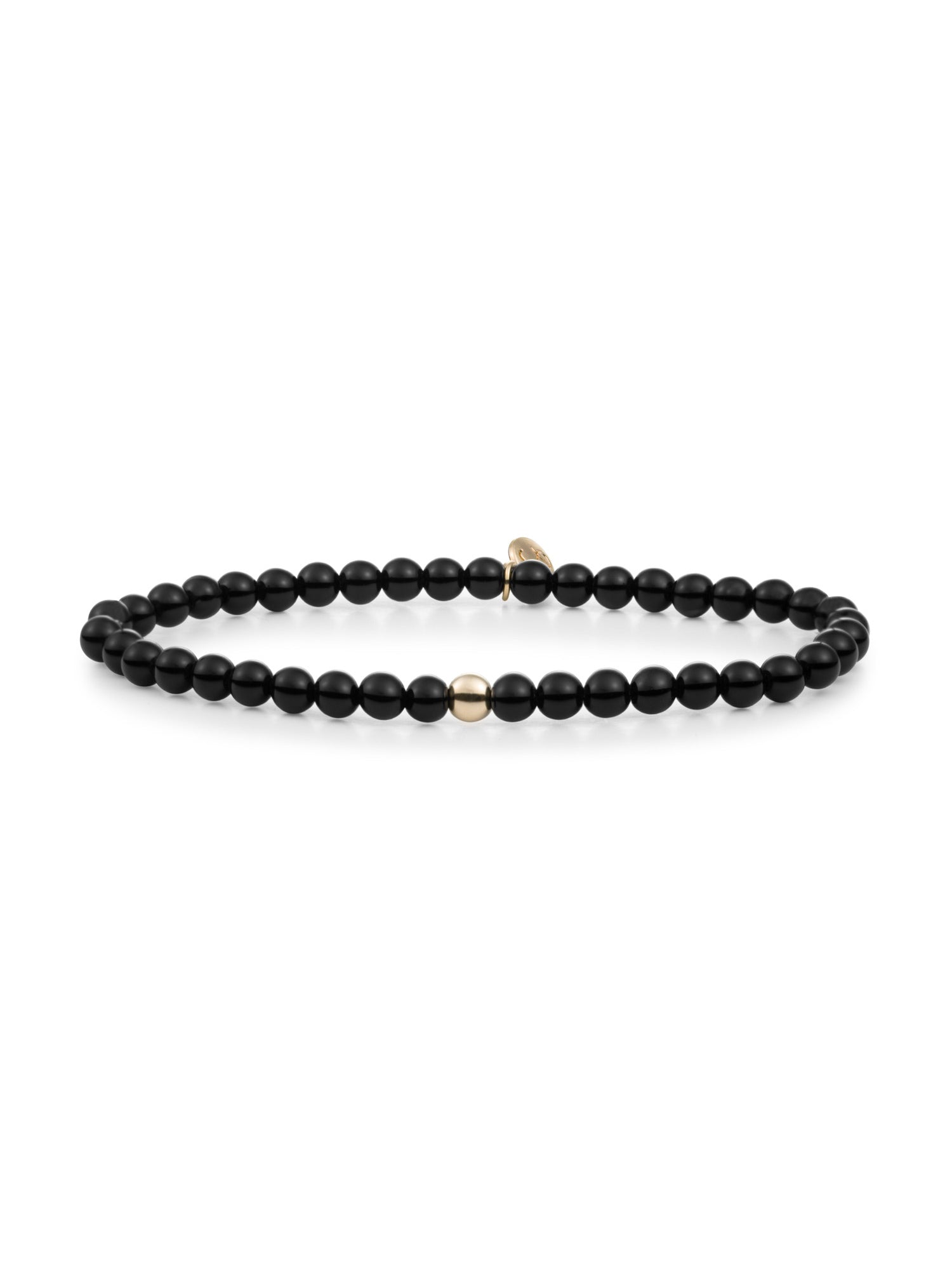 Saturn Armband Small Onyx - Gold Plated