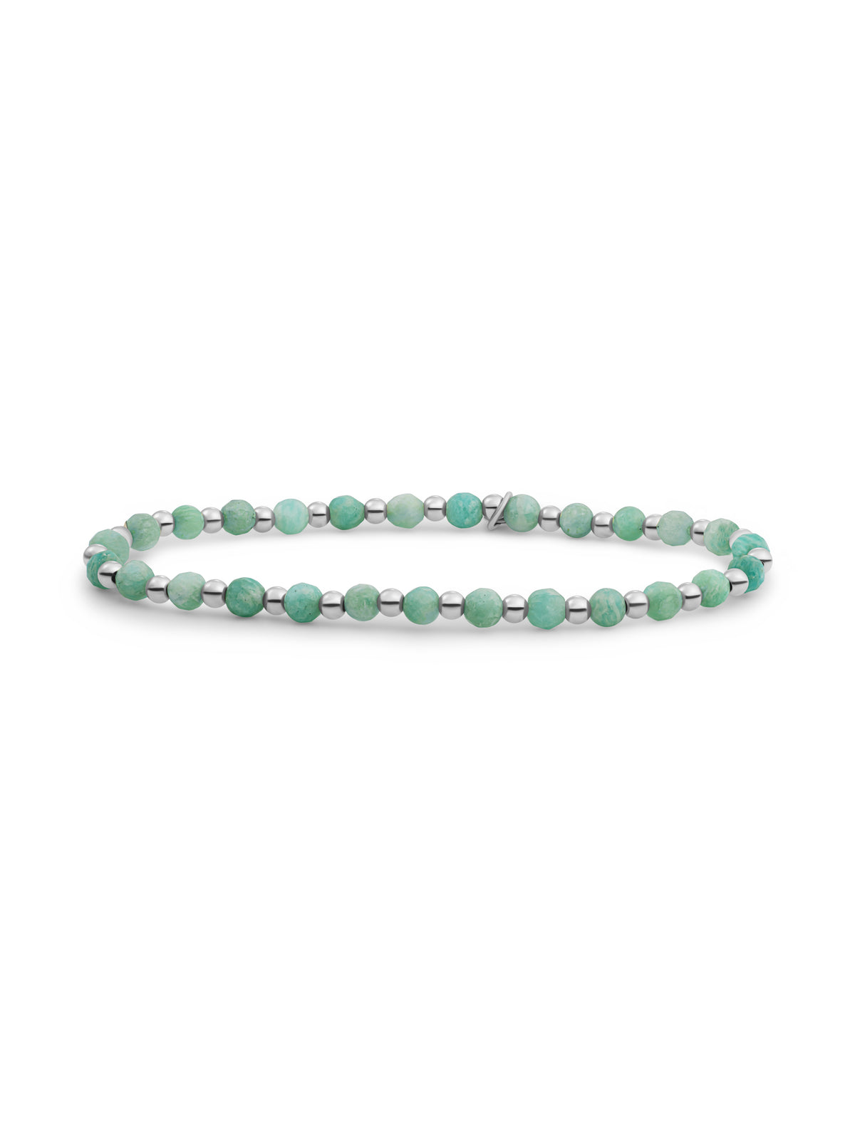 Interstellar Armband Rich Green Amazonite - Rhodium Plated