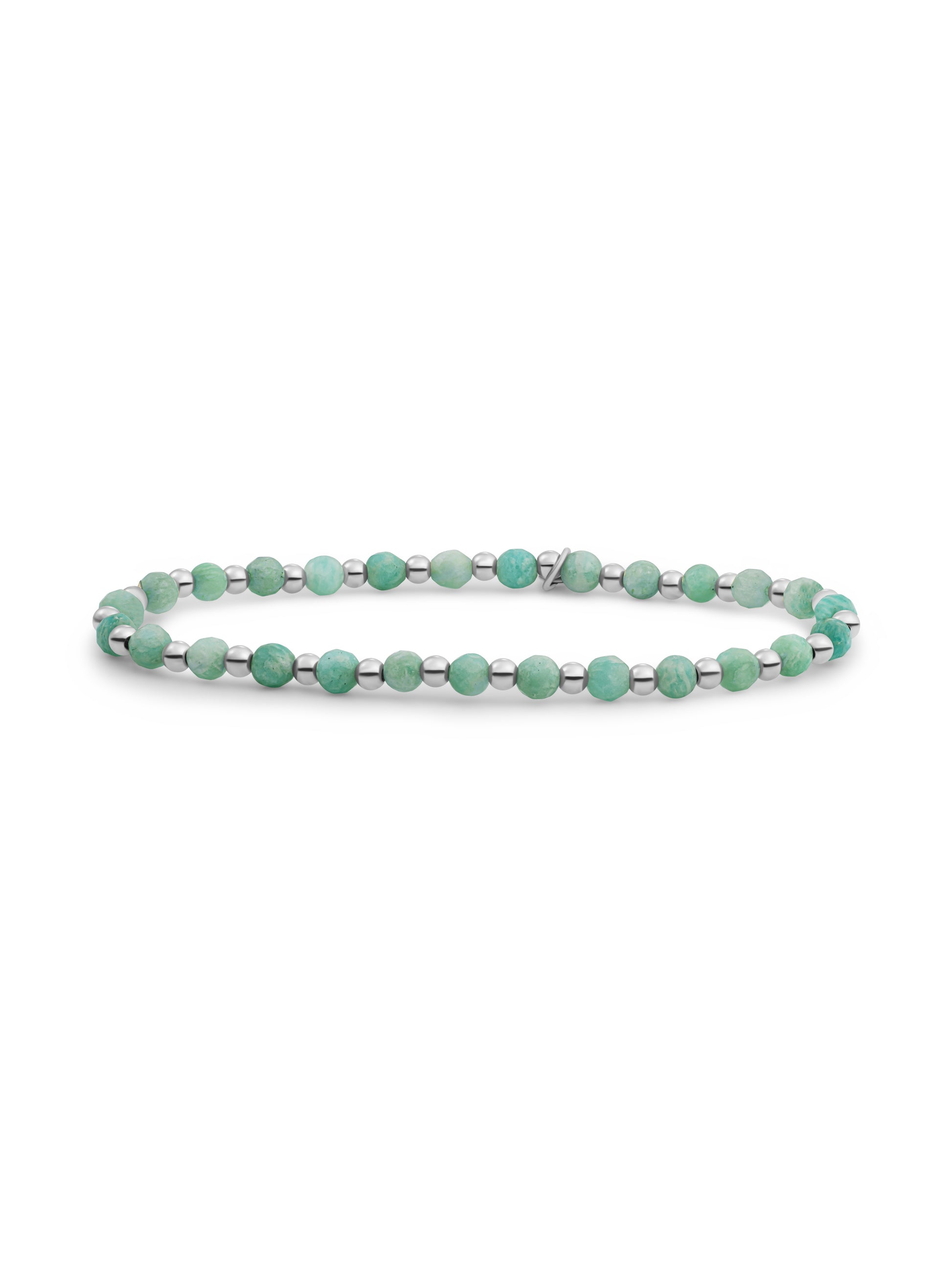 Interstellar Armband Rich Green Amazonite - Rhodium Plated
