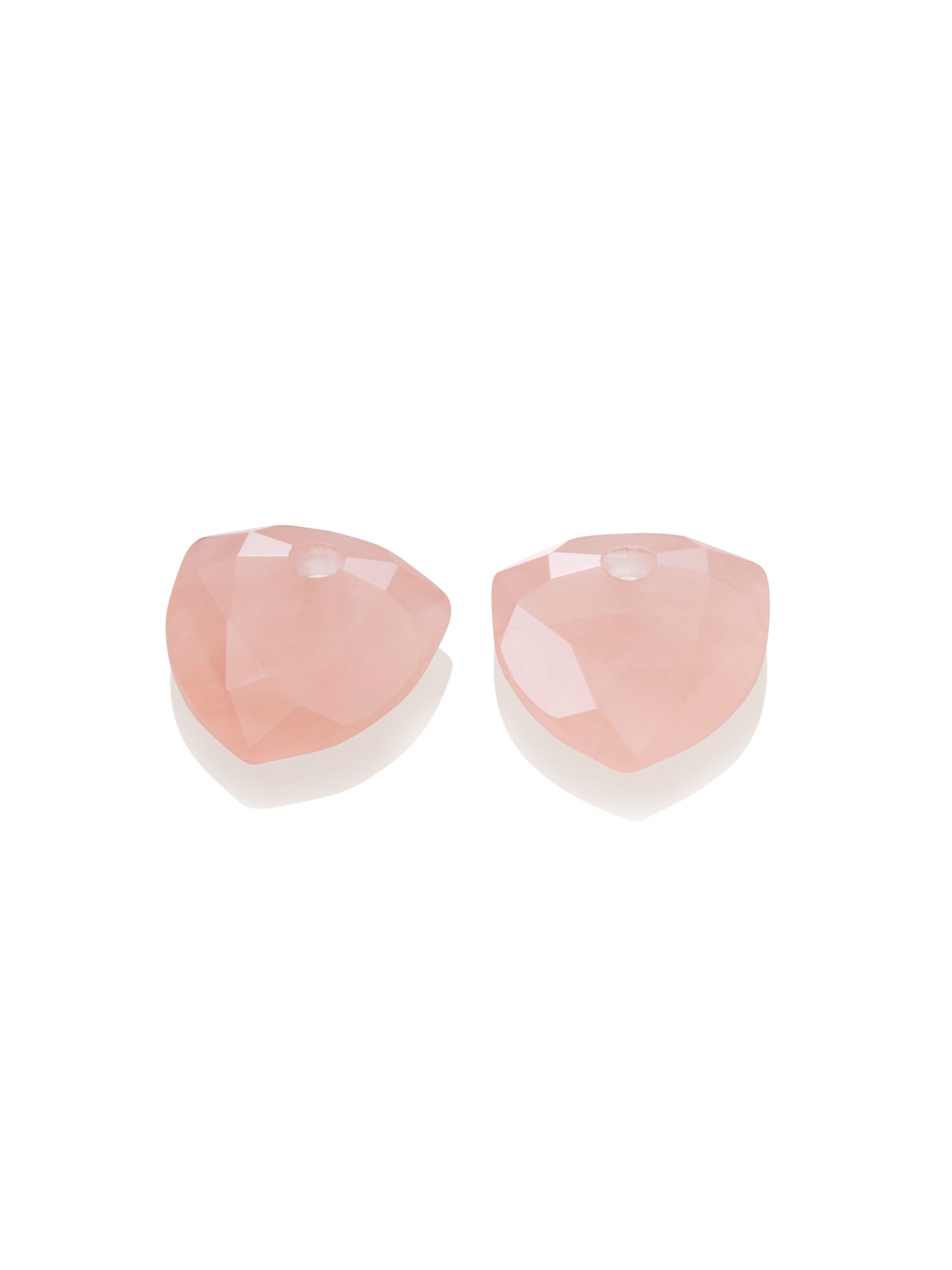 Oorbel Edelstenen Trillion Cut Rose Quartz - Oorbel Edelstenen Trillion Cut Rose Quartz