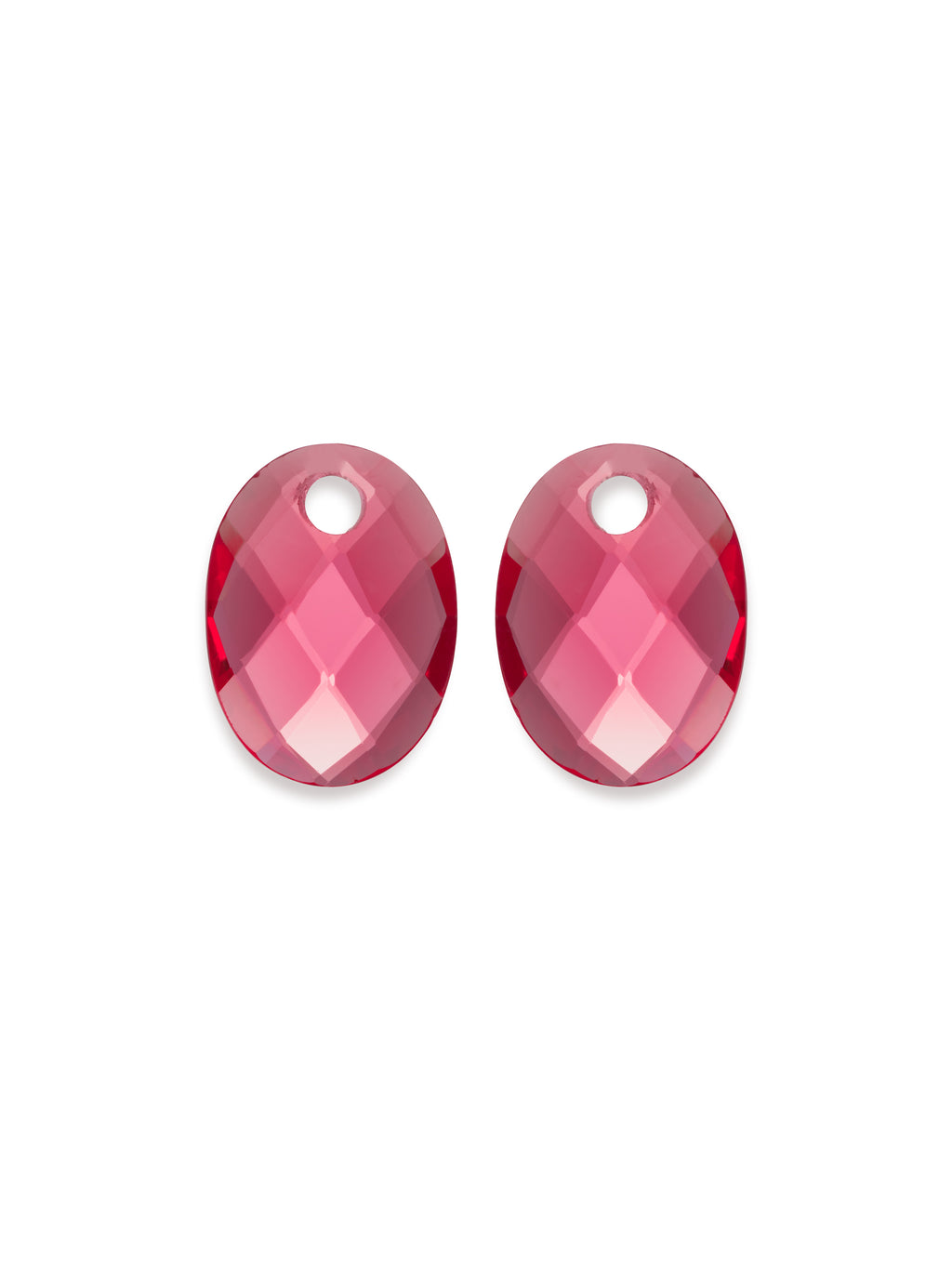 Oorbel Edelstenen Medium Oval Fuchsia Quartz - Oorbel Edelstenen Medium Oval Fuchsia Quartz