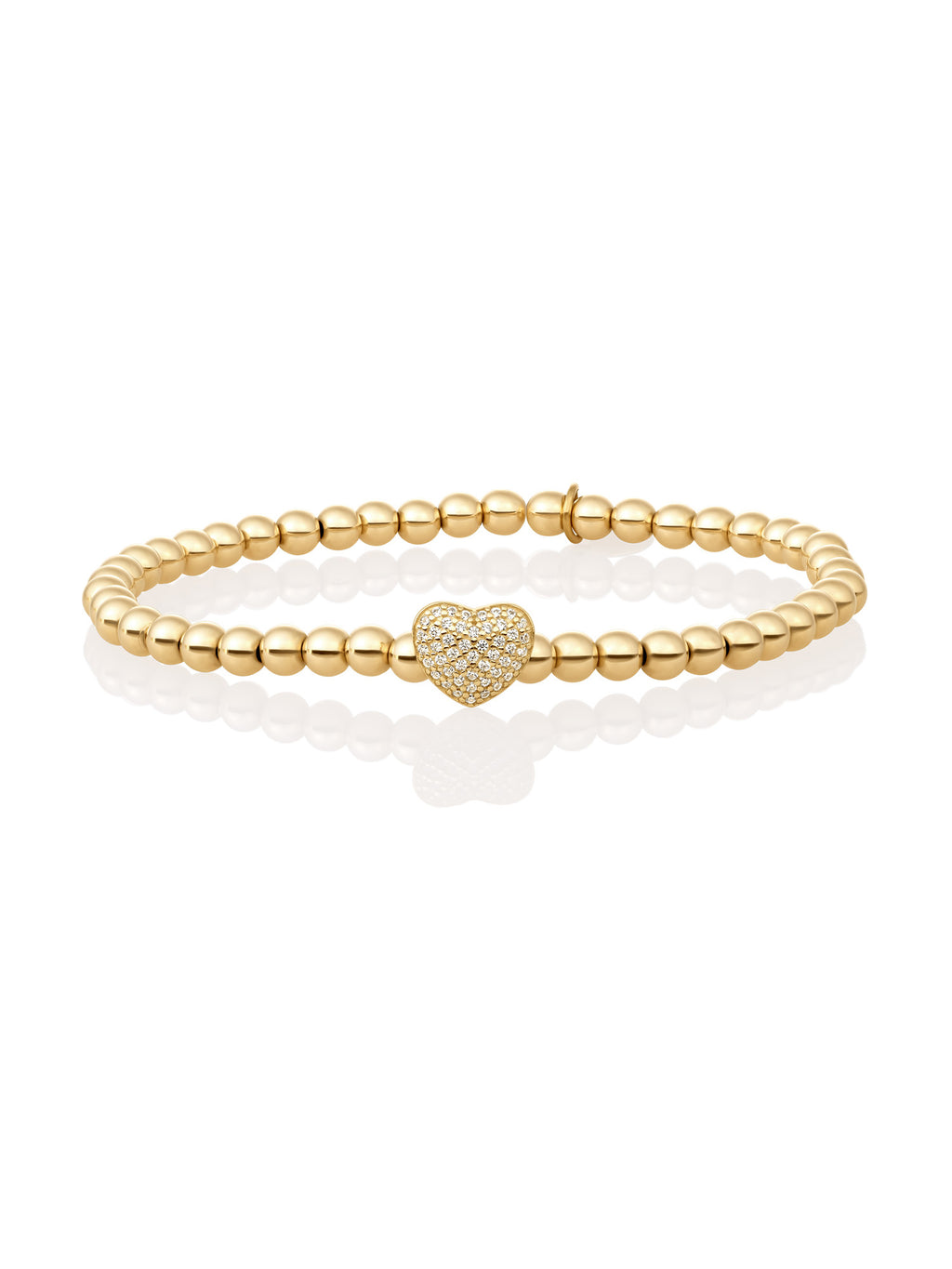 Heart Disc Armband Zirconia - Gold Plated