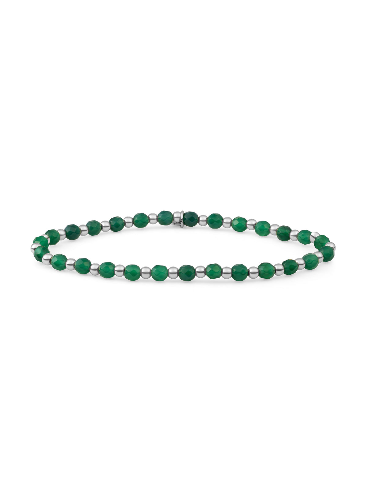 Interstellar Armband Green Onyx - Rhodium Plated