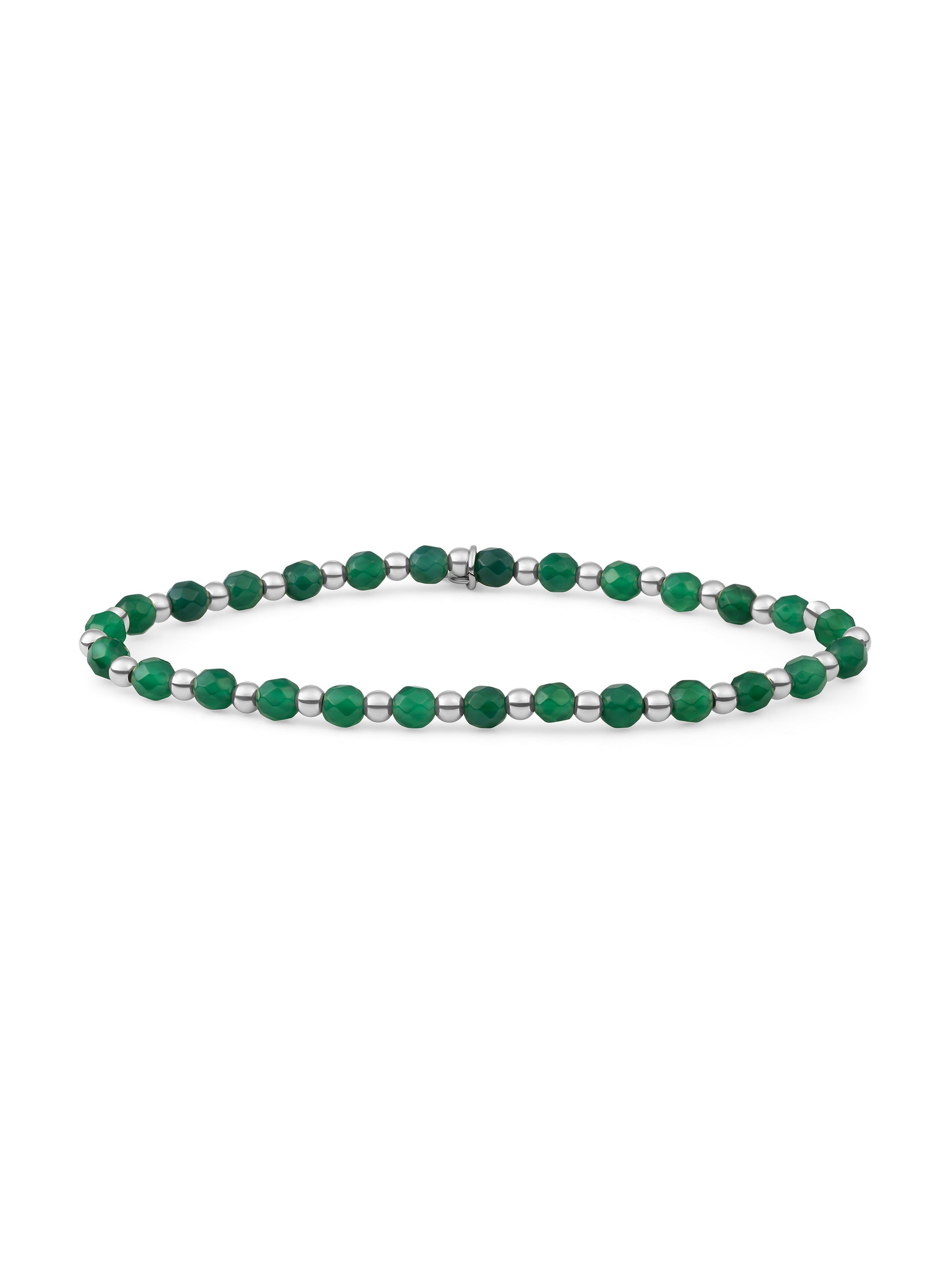 Interstellar Armband Green Onyx - Rhodium Plated
